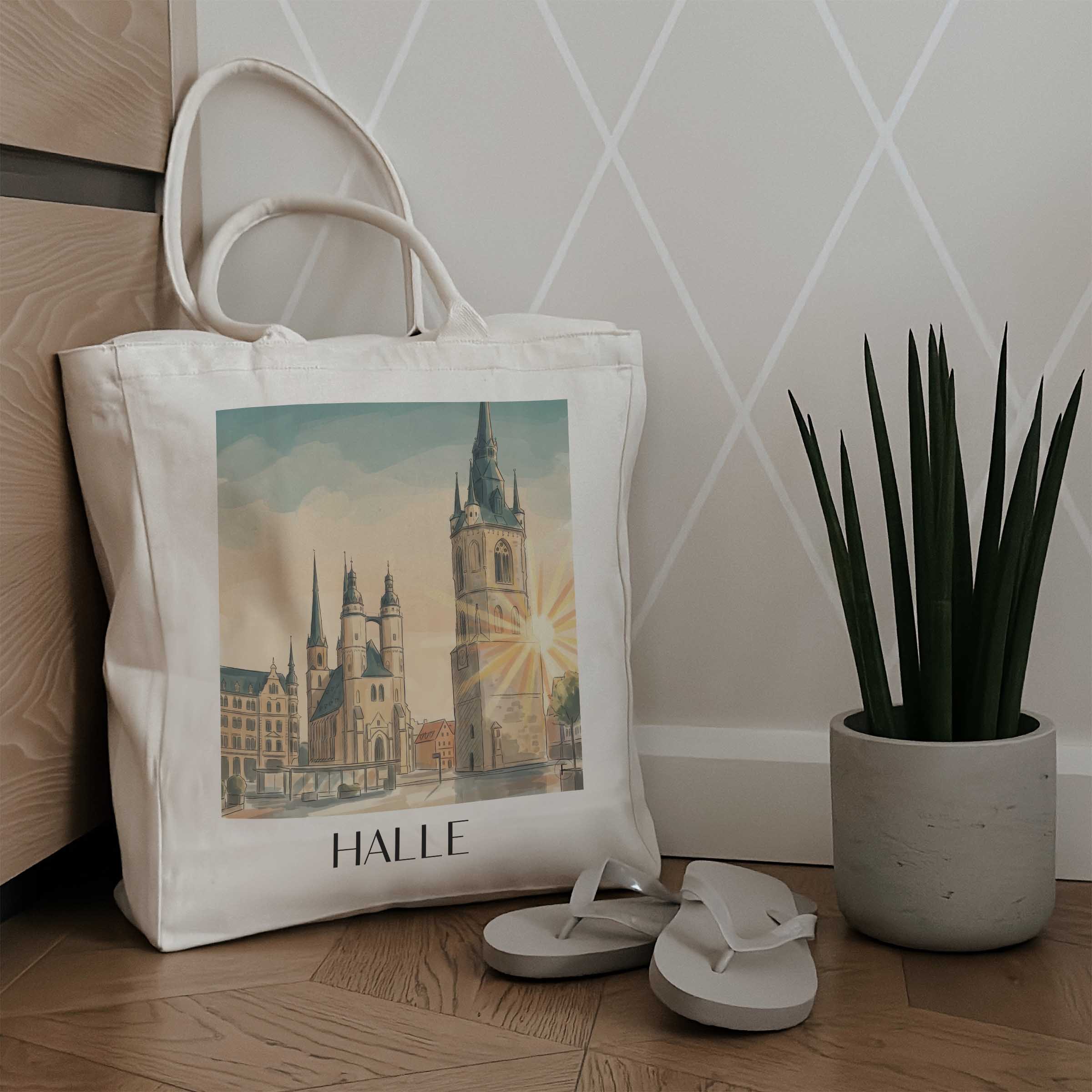 halle-sachsen-anhalt-deutschland-einkaufstasche-aquarell