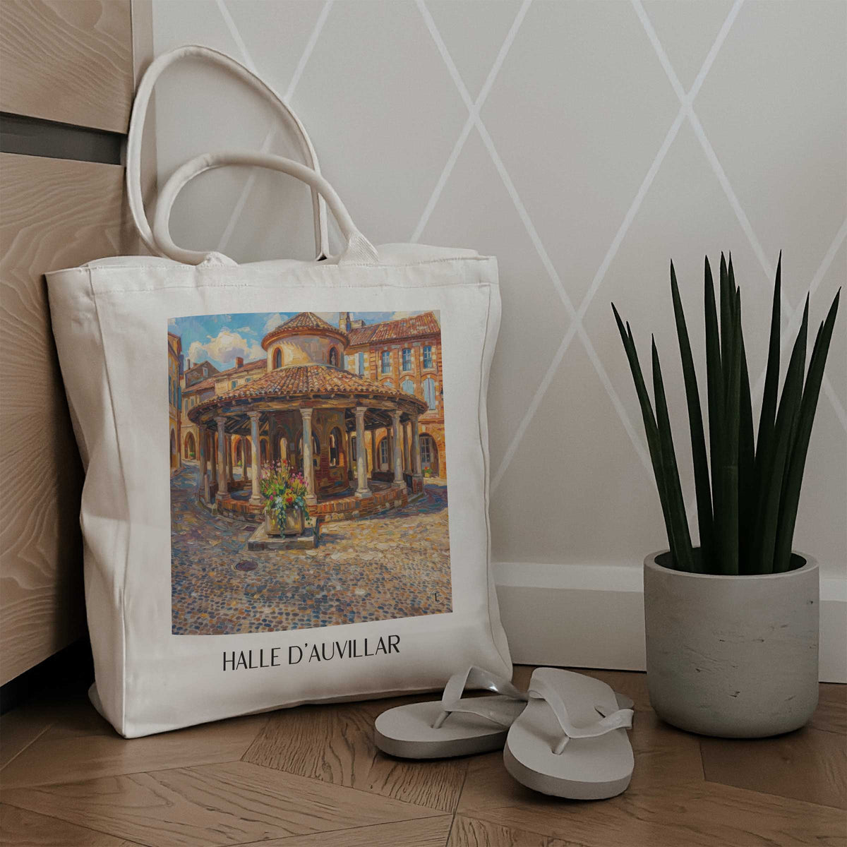 halle-d'auvillar-auvillar-frankreich-einkaufstasche-oil-painting-oelgemaelde