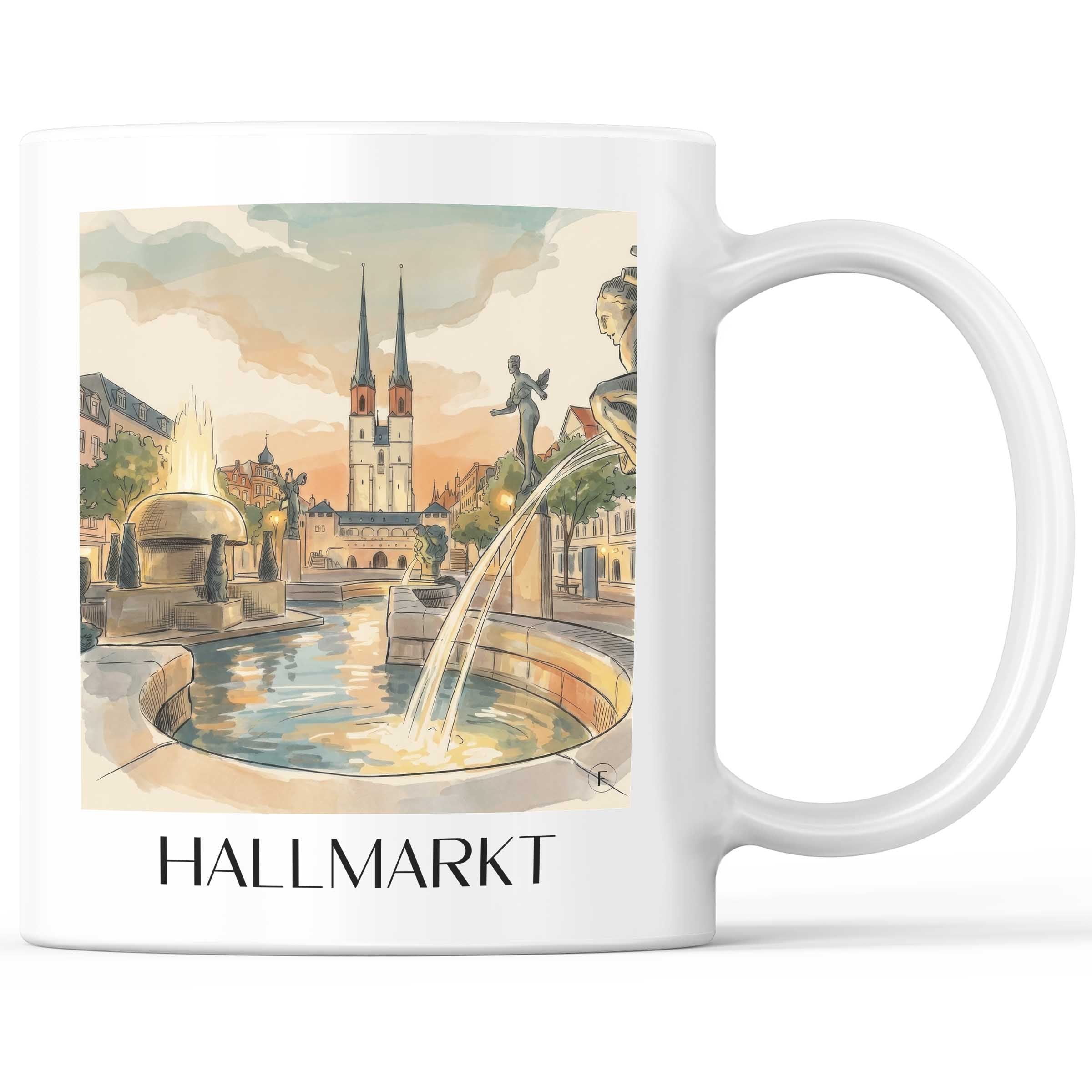 hallmarkt-halle-deutschland-kaffeebecher-aquarell
