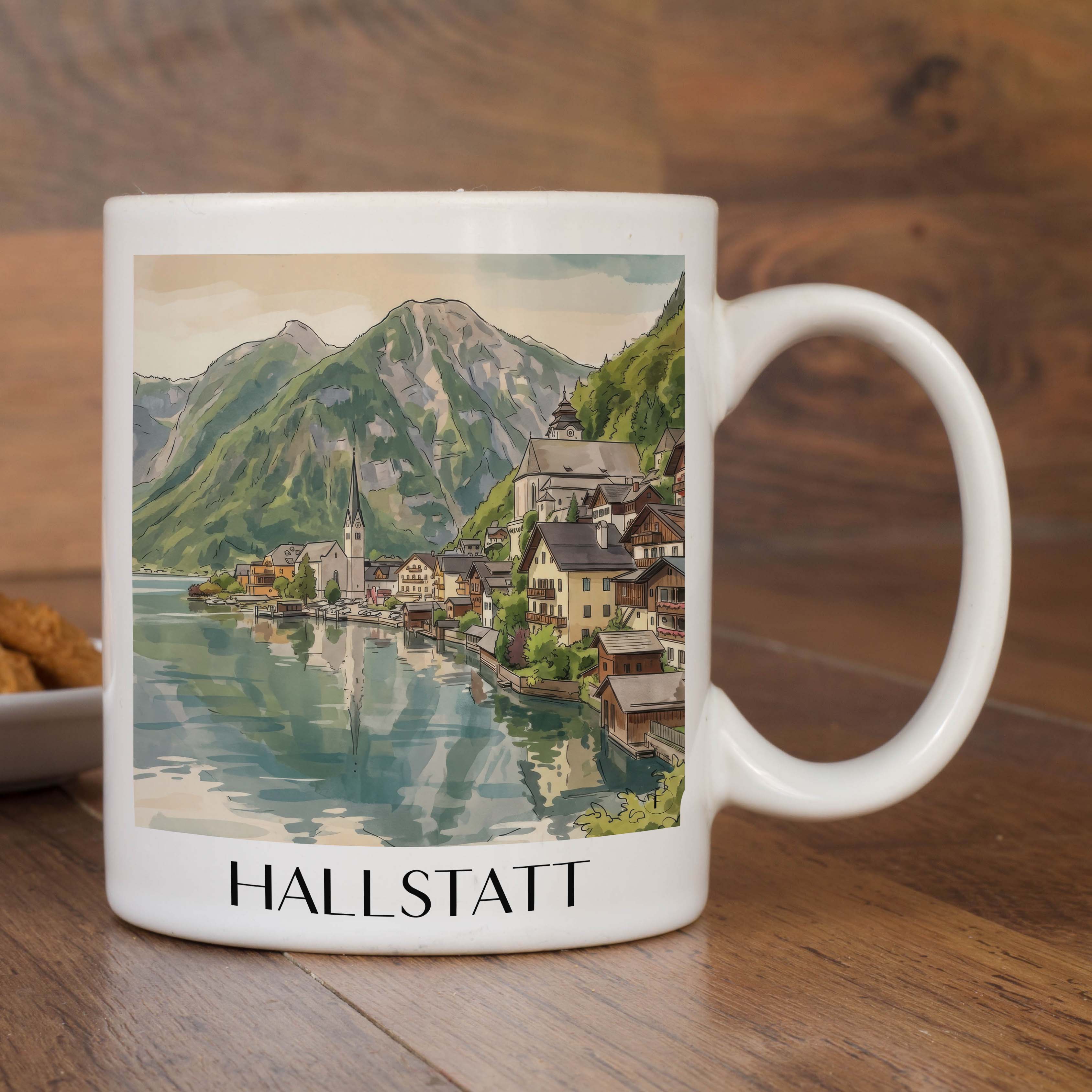 hallstatt-österreich-kaffeebecher-aquarell