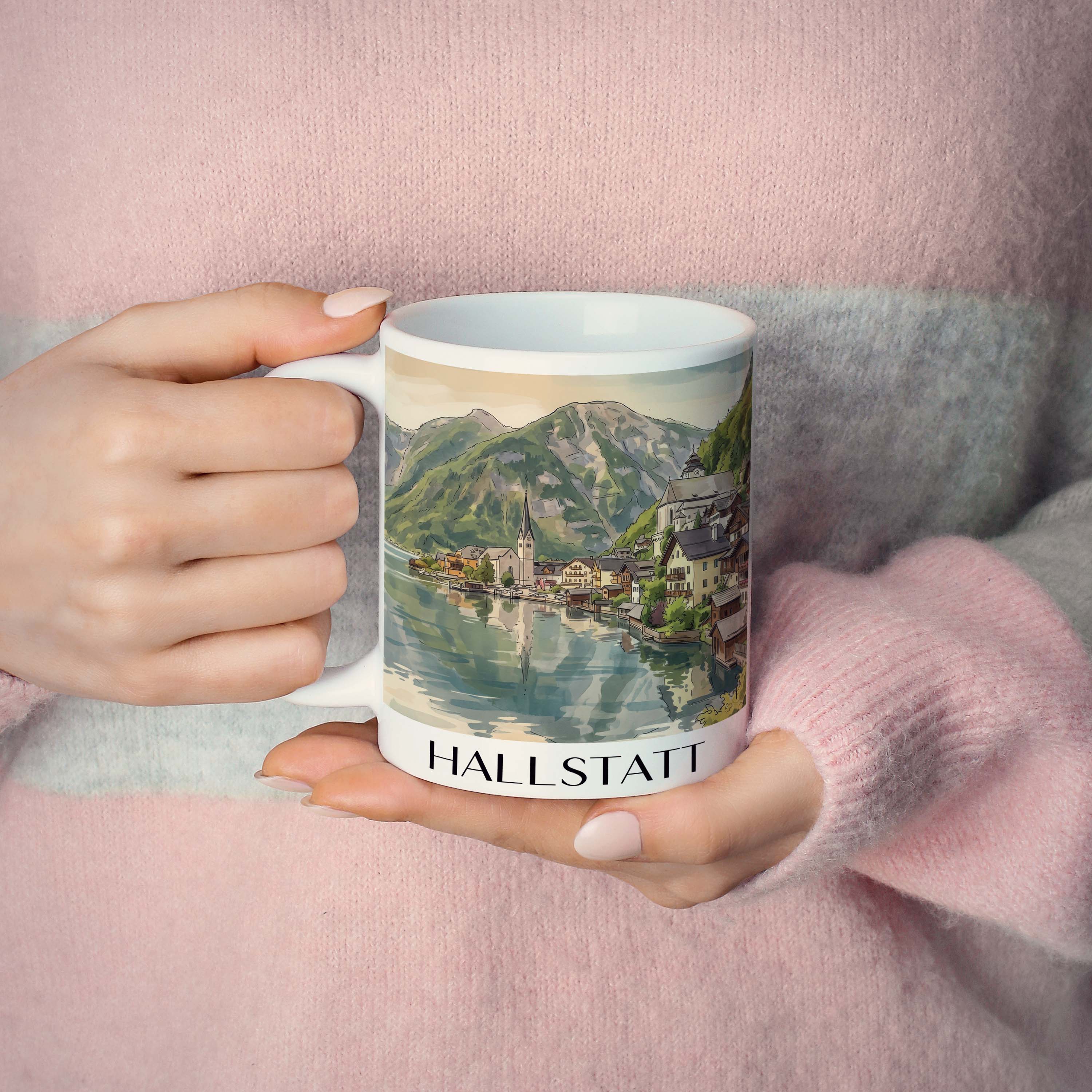 hallstatt-österreich-kaffeebecher-aquarell