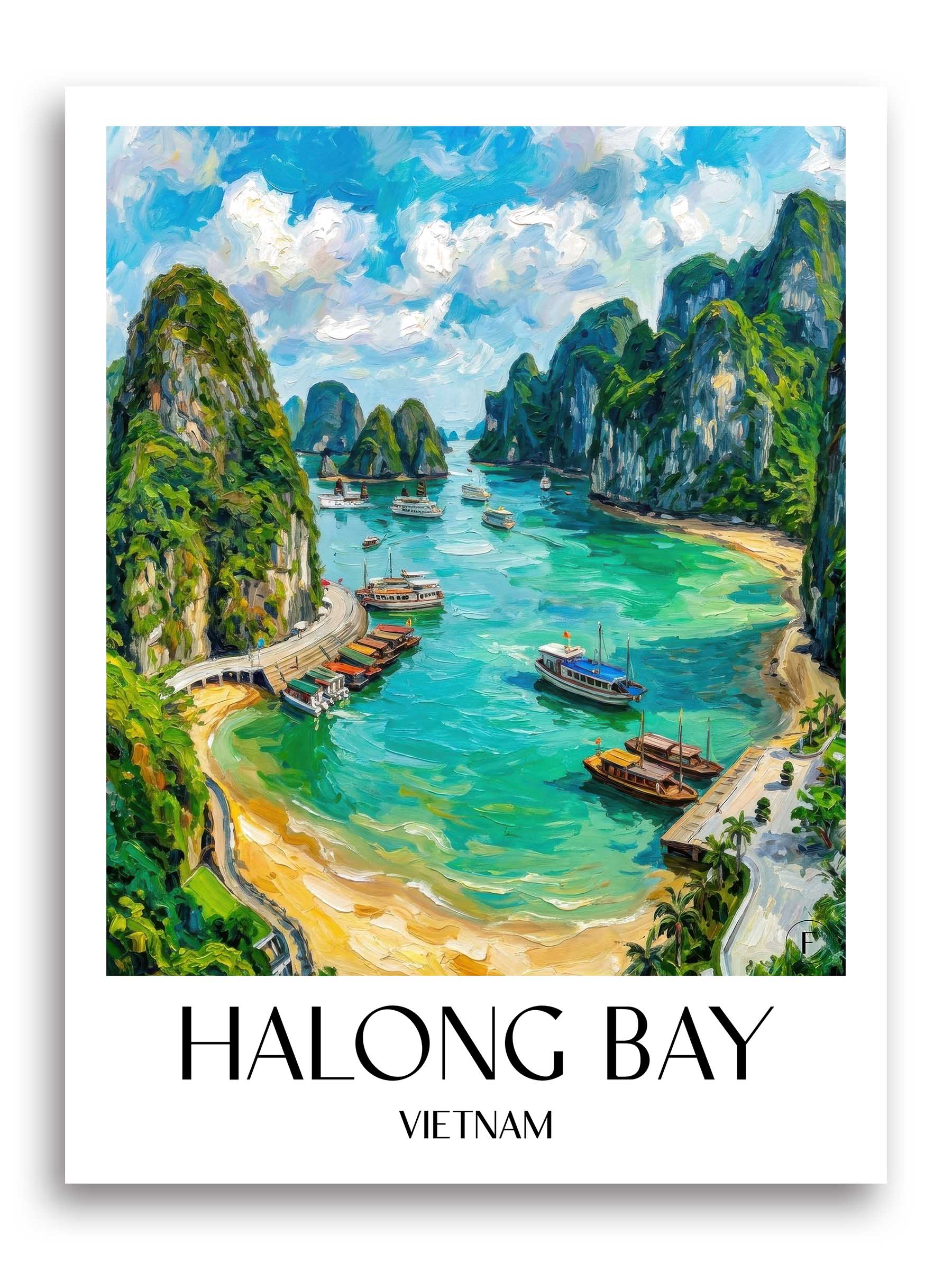 Halong Bay Poster - - Vietnam Kunstdruck - Ölgemälde von A4 bis A1 - favplace