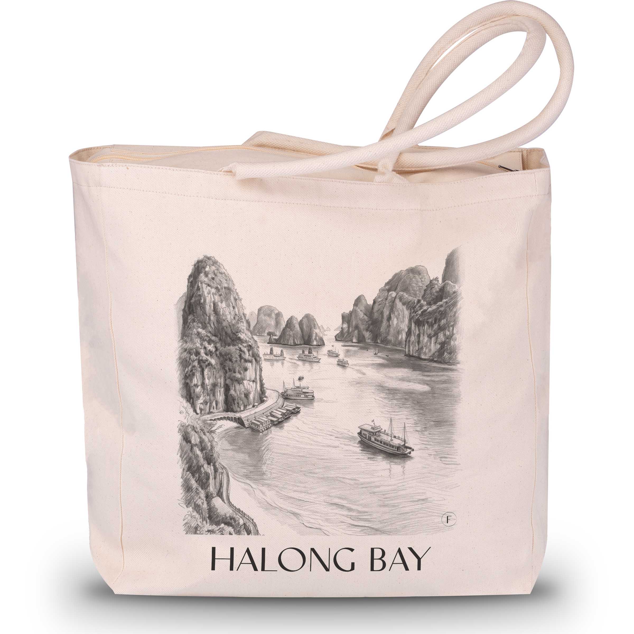 halong-bay-vietnam-einkaufstasche-bleistift-zeichnung-drawing