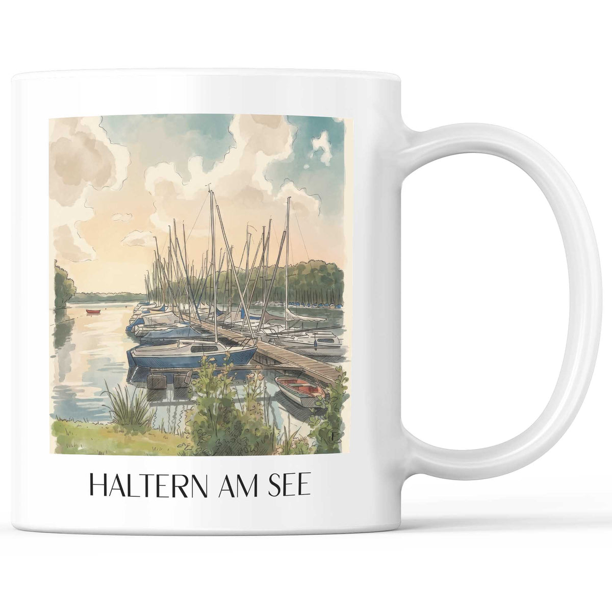 Haltern am See Kaffeebecher - Münsterland - Deutschland Becher - Kaffeetasse im Aquarell Stil - favplace