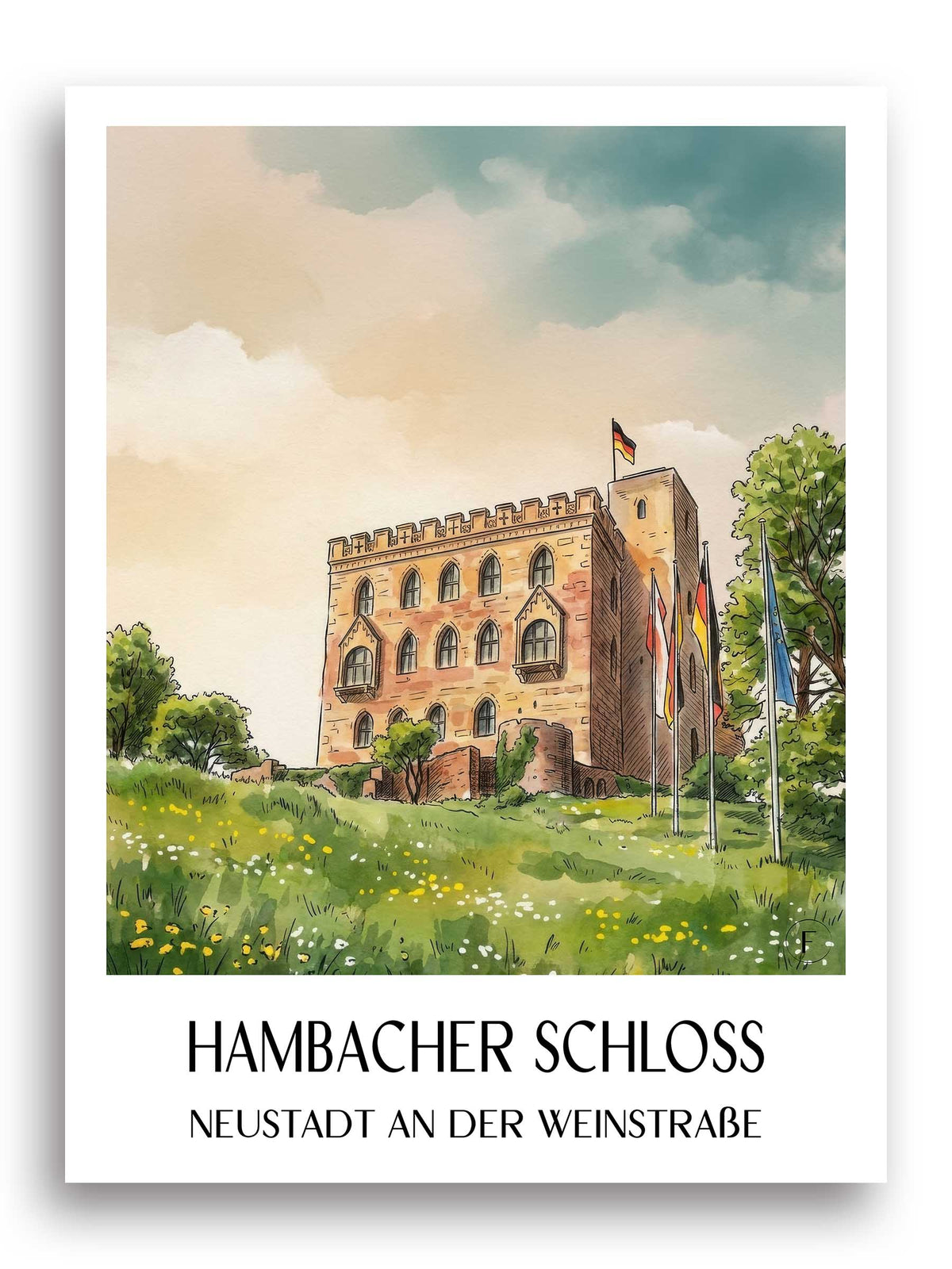 hambacher-schloss-neustadt-an-der-weinstraße-deutschland-poster-aquarell