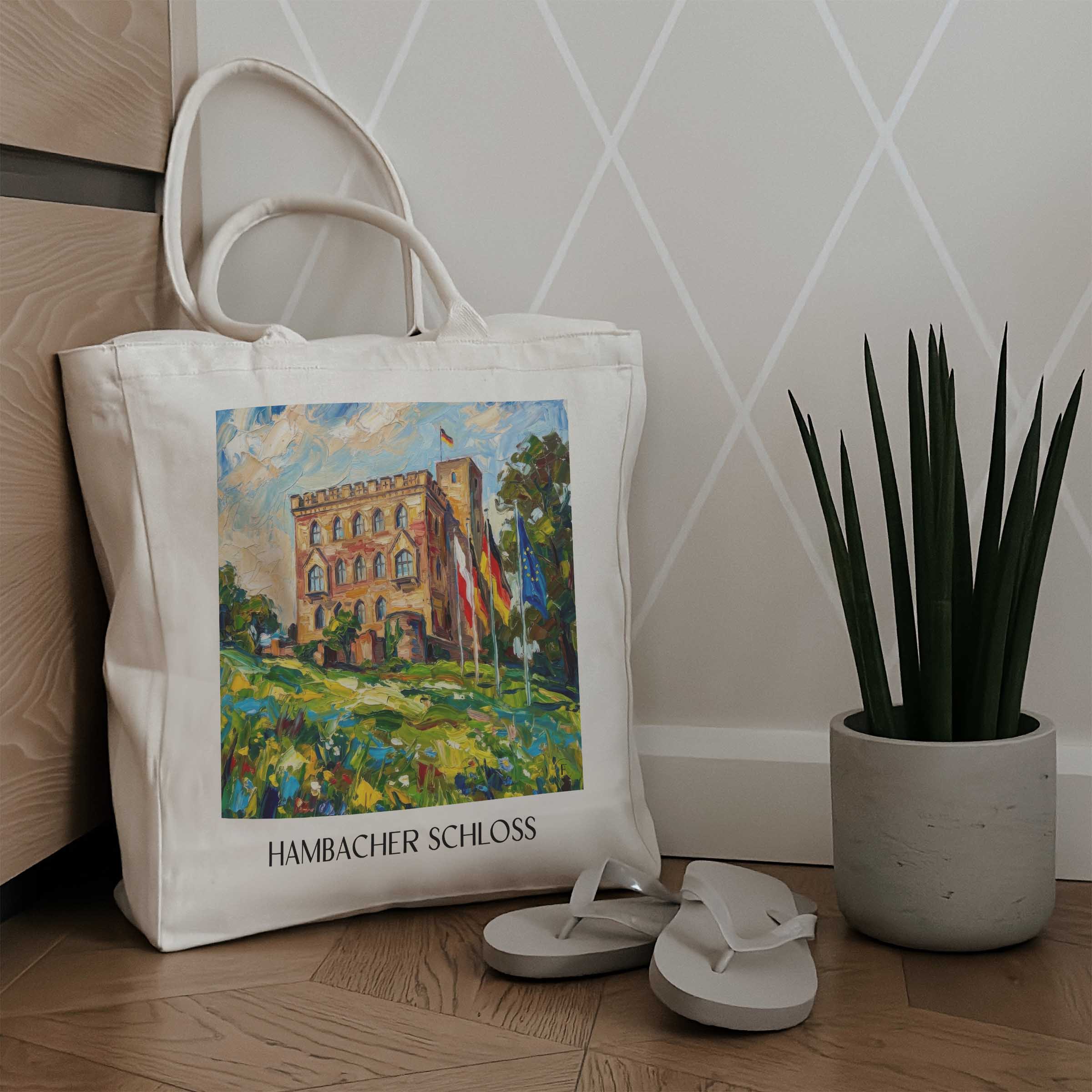 hambacher-schloss-neustadt-an-der-weinstraße-deutschland-einkaufstasche-oil-painting-oelgemaelde
