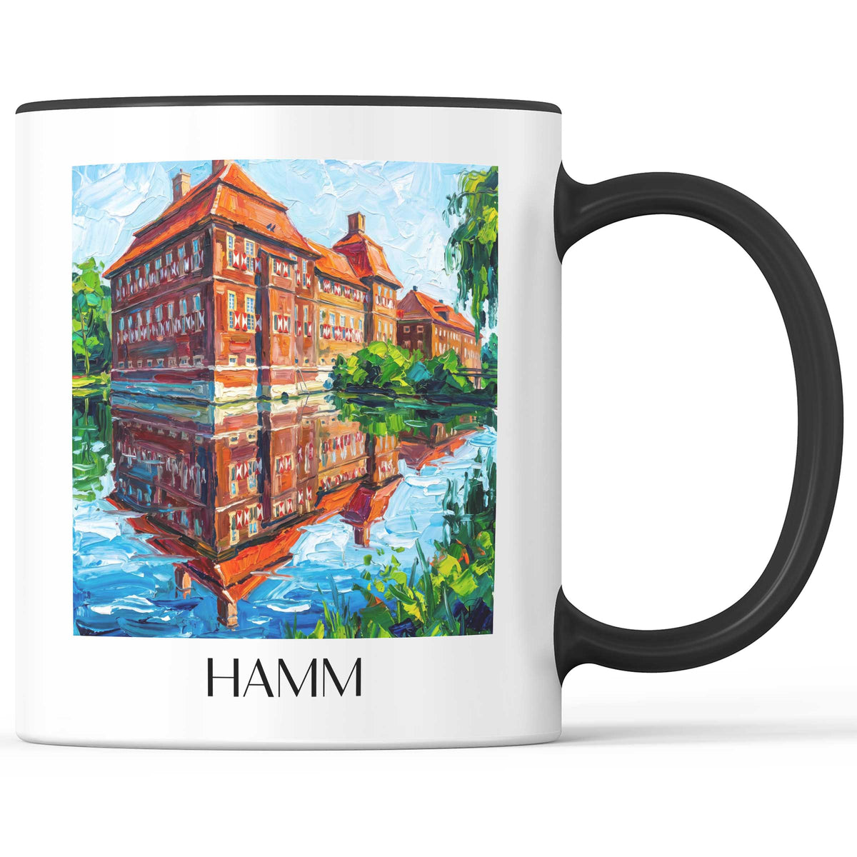 Hamm Kaffeebecher - Westfalen - Deutschland Becher - Kaffeetasse im Ölgemälde Stil