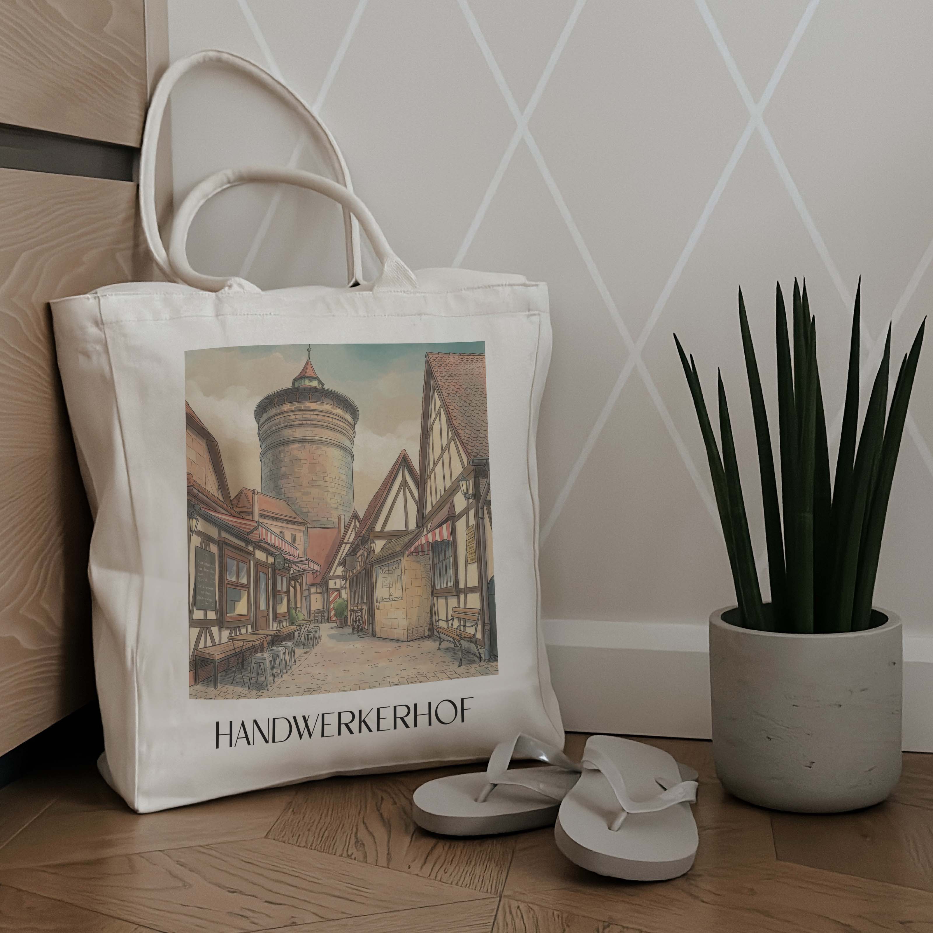 handwerkerhof-nürnberg-deutschland-einkaufstasche-aquarell