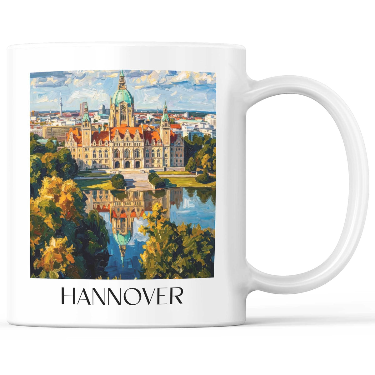 Hannover - Deutschland Becher - Kaffeetasse im Ölgemälde Stil - favplace