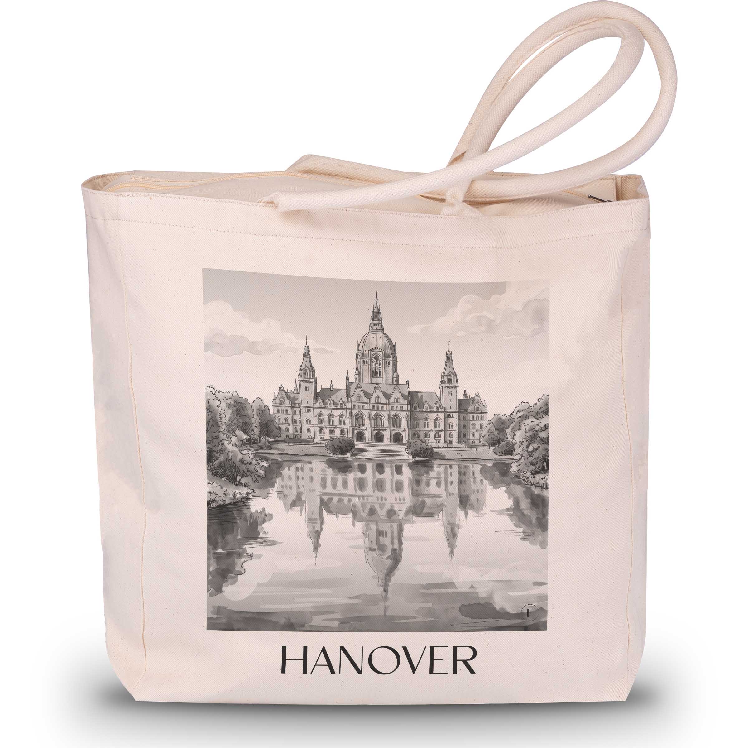 Hannover - Deutschland Tote Bag - Einkaufstasche im Aquarell Schwarz-Weiß Stil - favplace