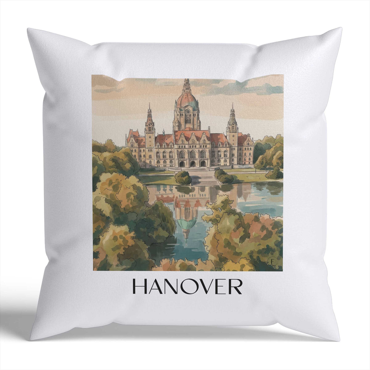 Hannover Kissenhülle - Zierkissen Bezug - Deutschland - Deutschland Kissen bzw. Kissenbezug im Aquarell Stil - favplace