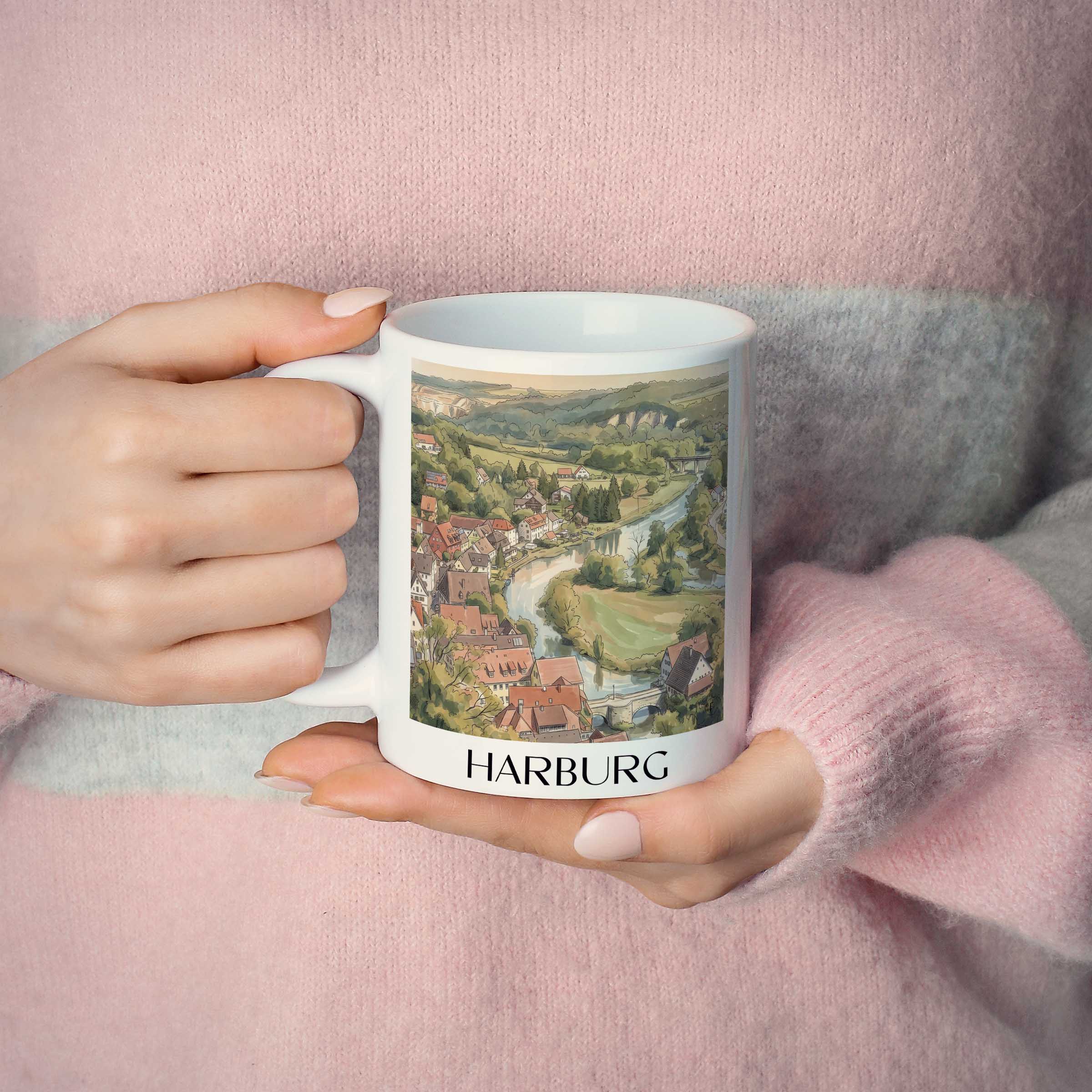 harburg-schwaben-deutschland-kaffeebecher-aquarell