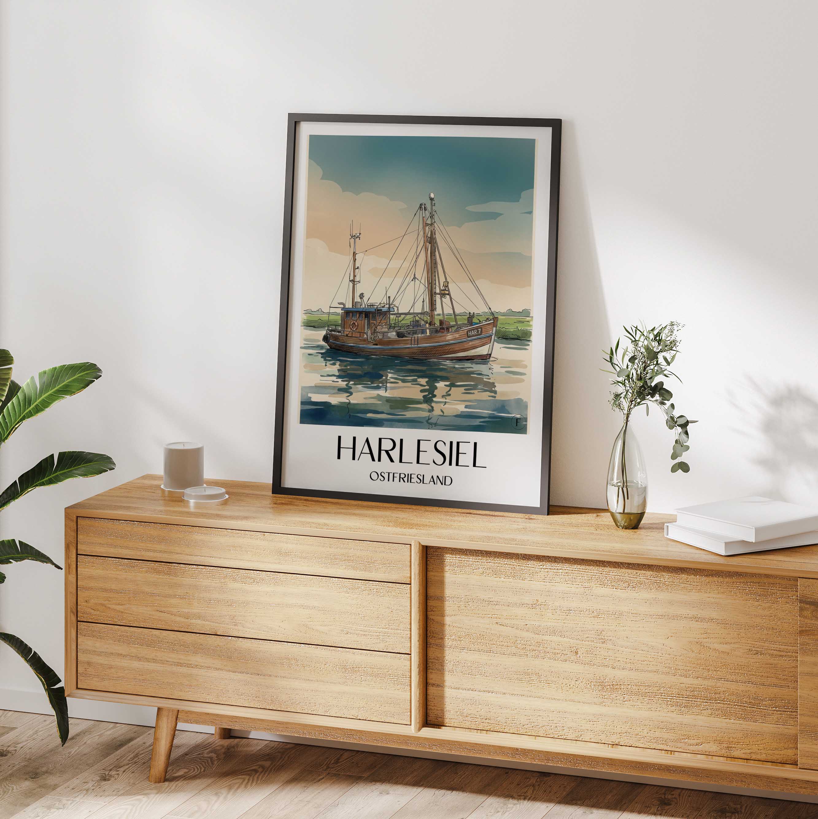 harlesiel-ostfriesland-deutschland-poster-aquarell