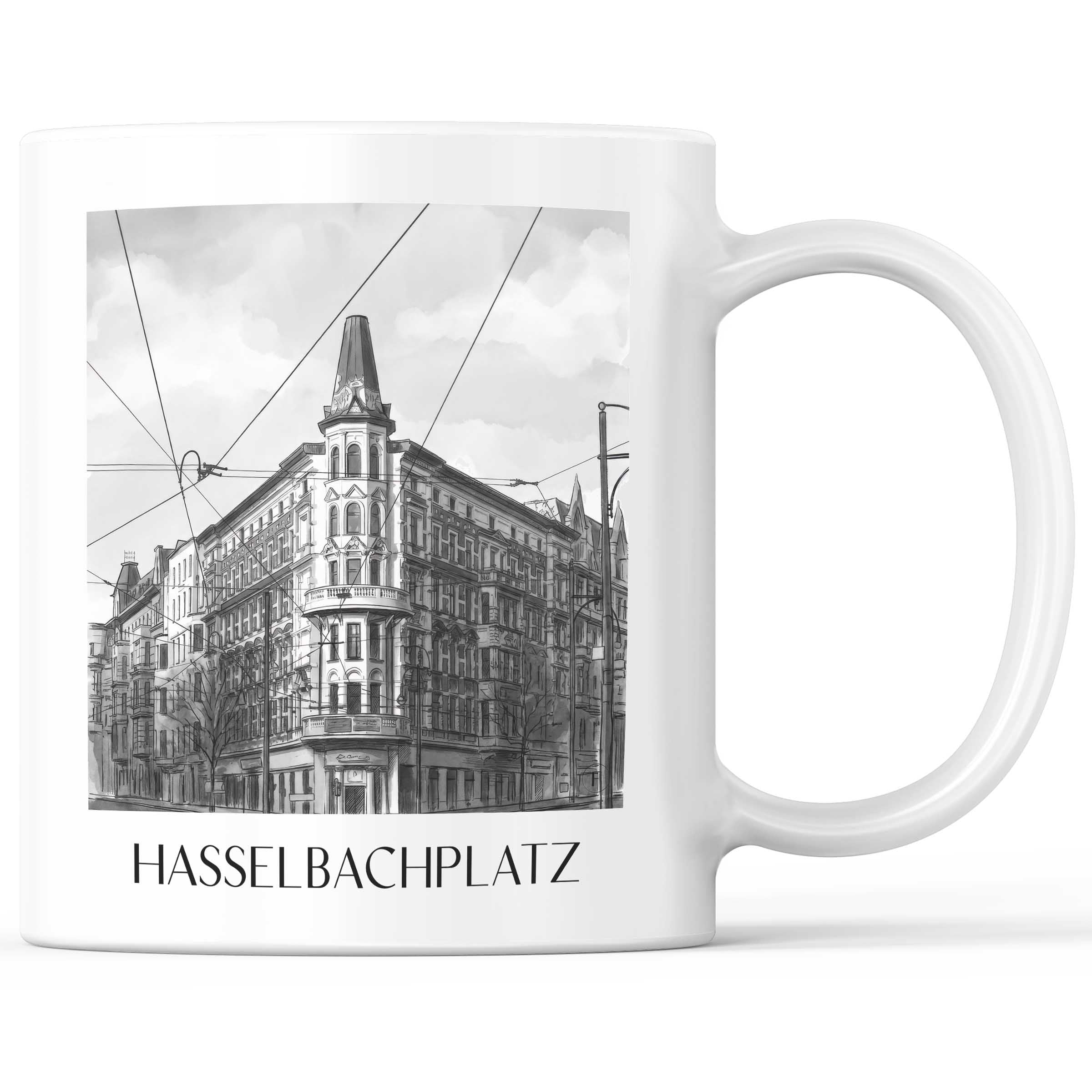 hasselbachplatz-magdeburg-deutschland-kaffeebecher-aquarell-schwarz-weiss