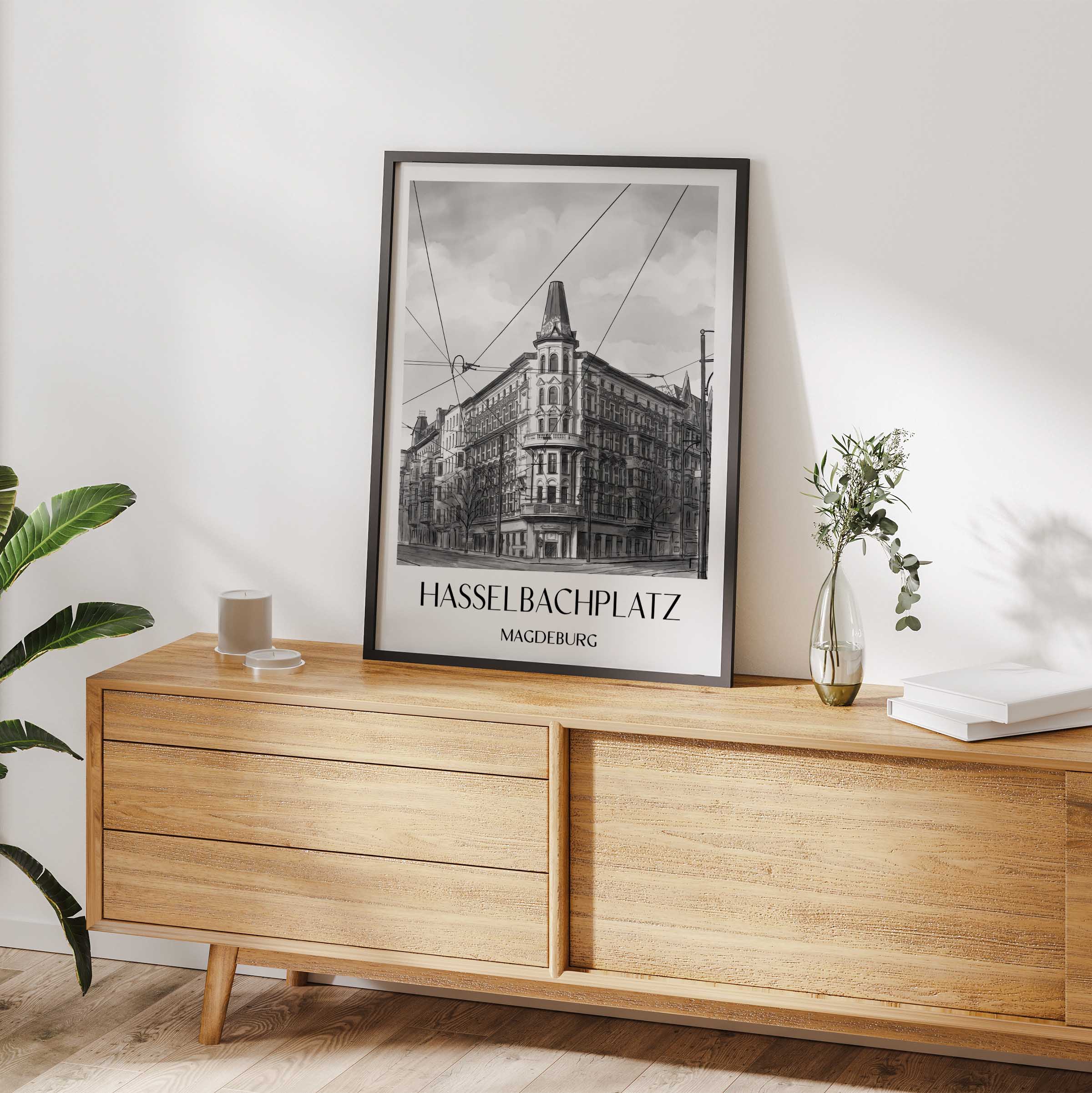 hasselbachplatz-magdeburg-deutschland-poster-aquarell-schwarz-weiss