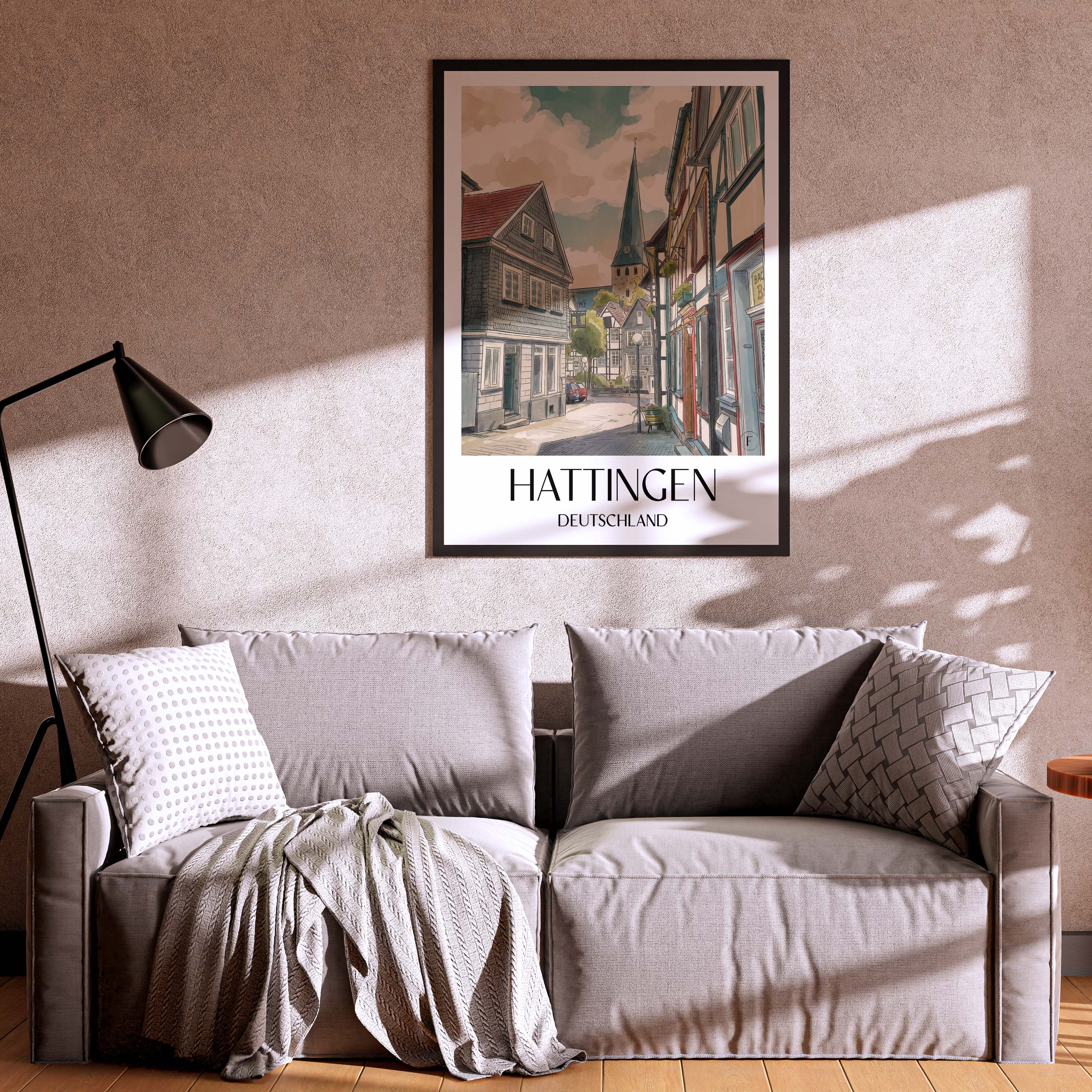 hattingen-deutschland-poster-aquarell