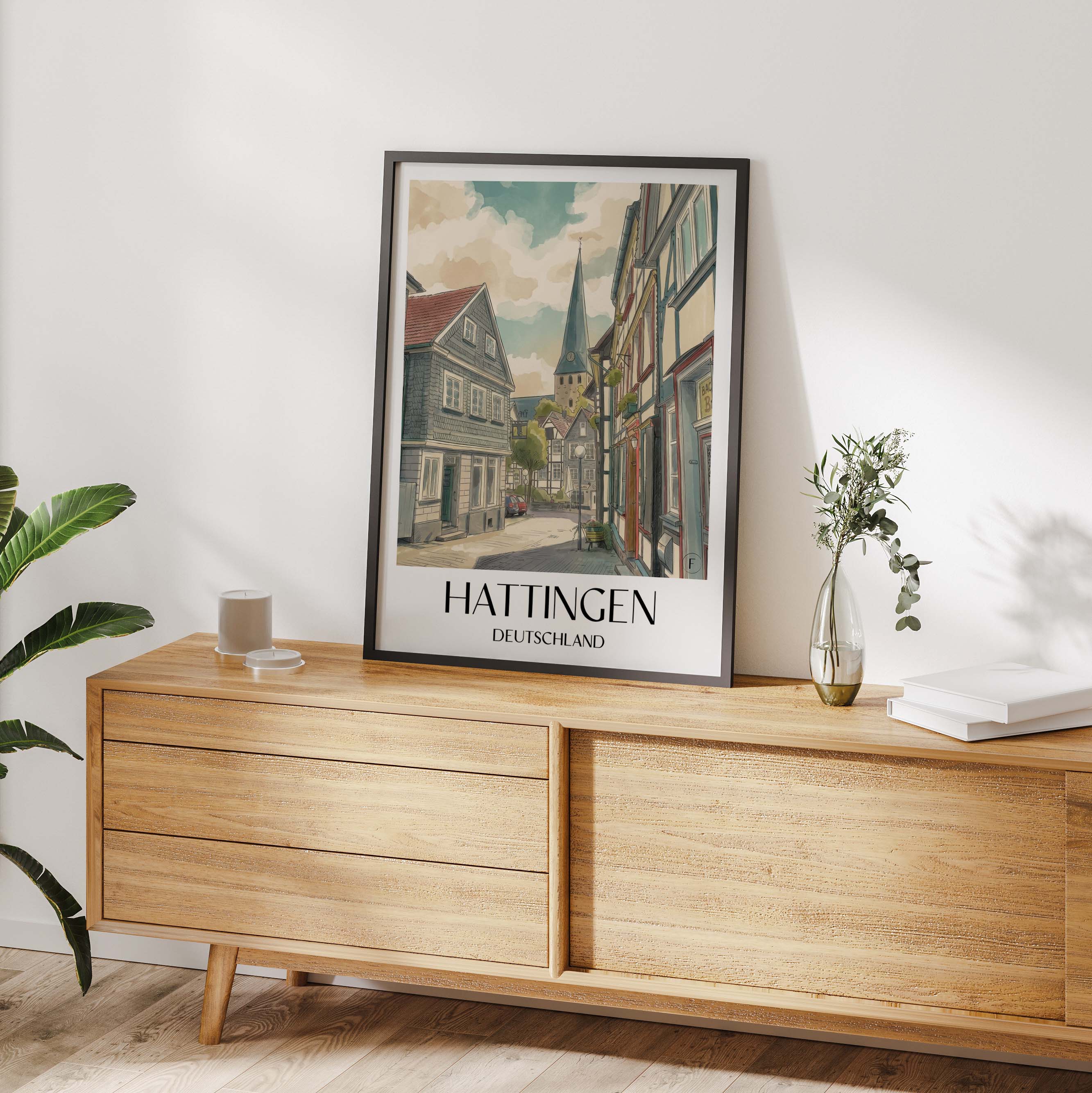 hattingen-deutschland-poster-aquarell