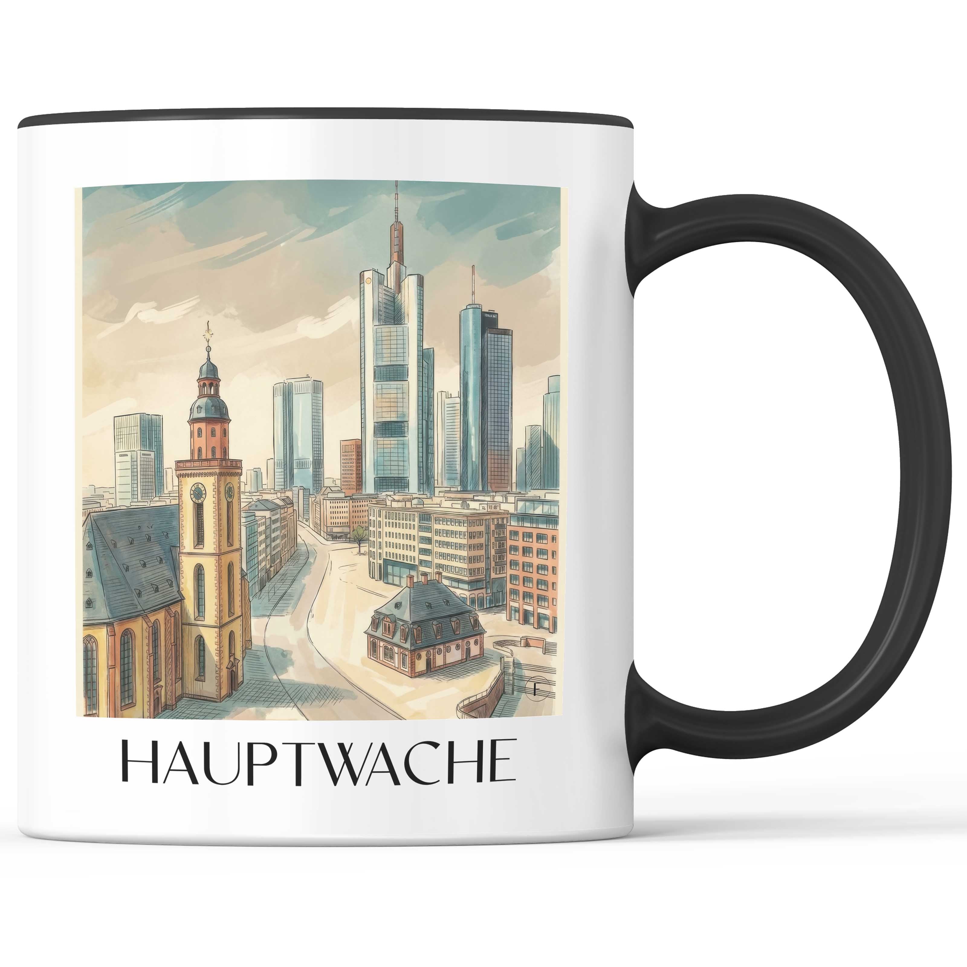 Hauptwache Kaffeebecher - Frankfurt - Deutschland Becher - Kaffeetasse im Aquarell Stil - favplace