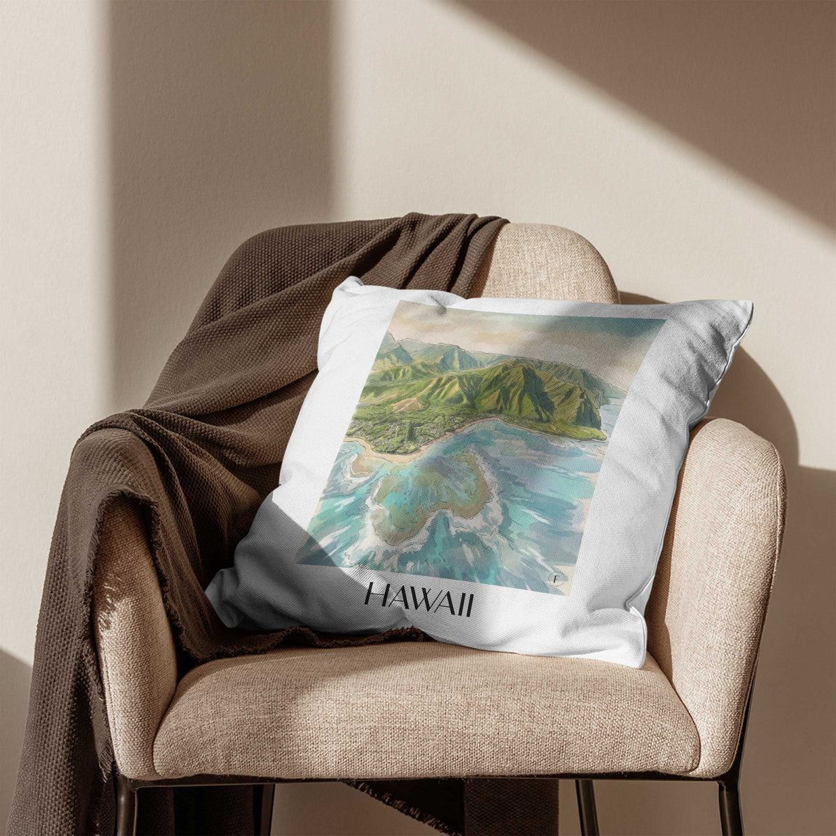 hawaii-vereinigte-staaten-vereinigte-staaten-kissenbezug-aquarell