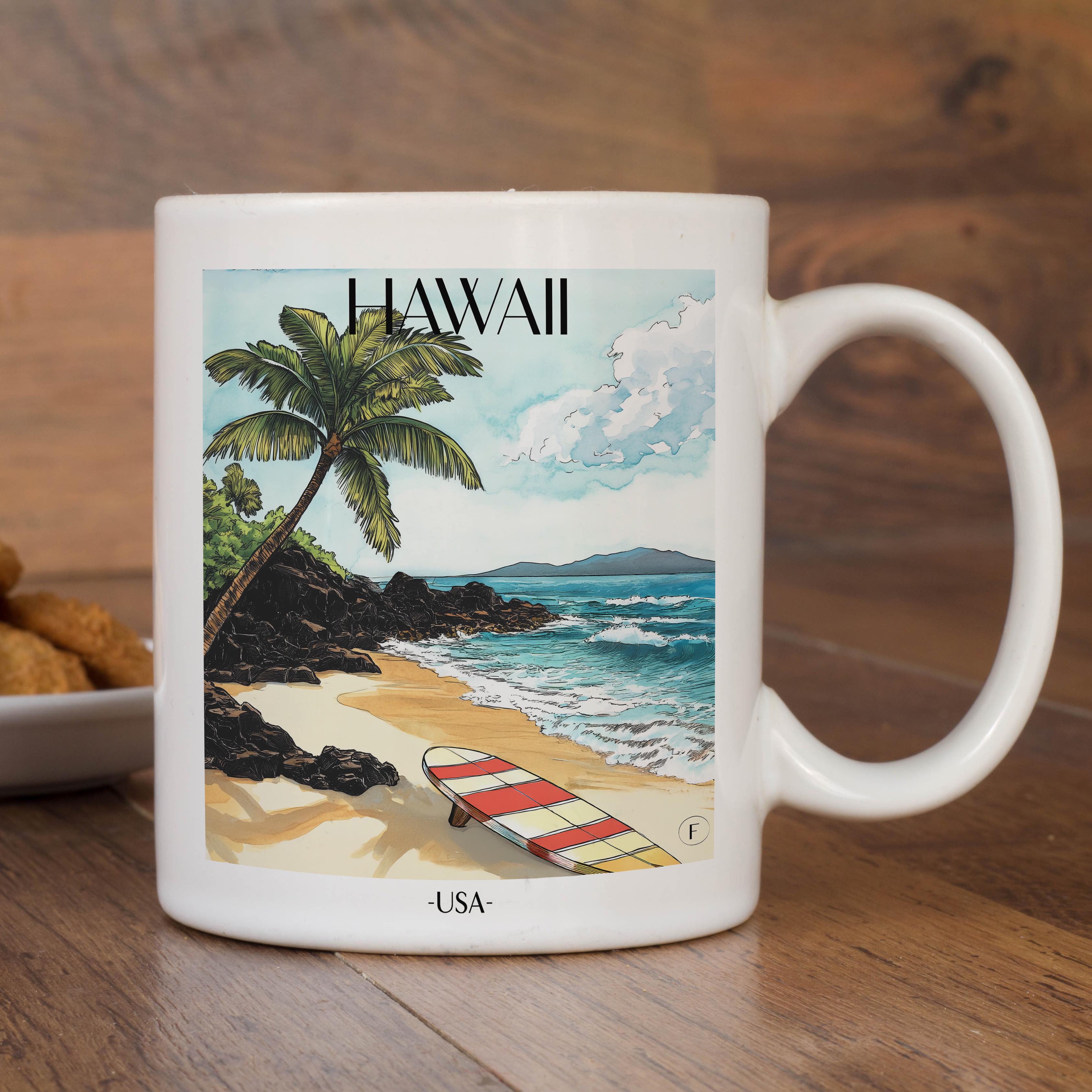 hawaii-vereinigte-staaten-einkaufstasche-aquarell