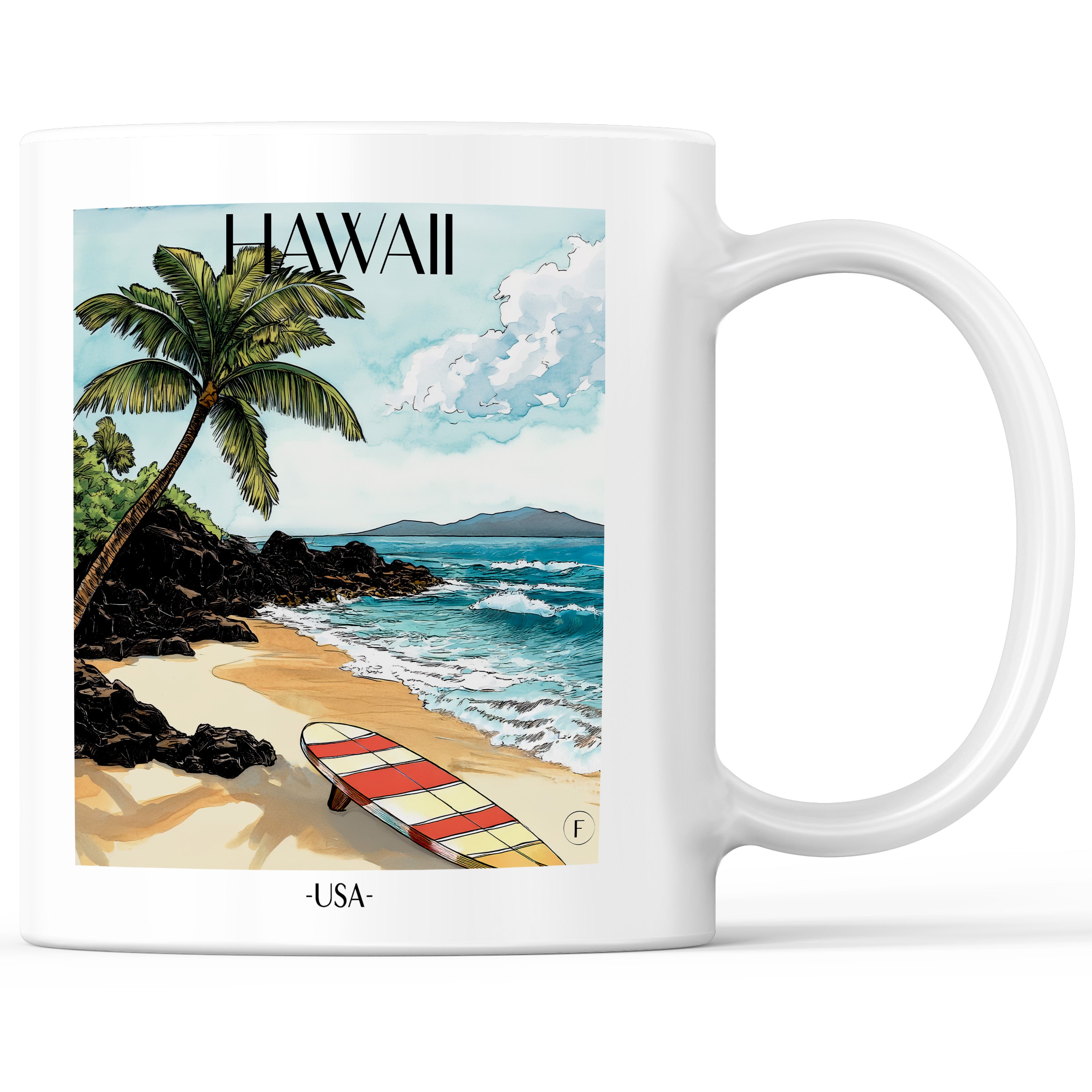 hawaii-vereinigte-staaten-einkaufstasche-aquarell
