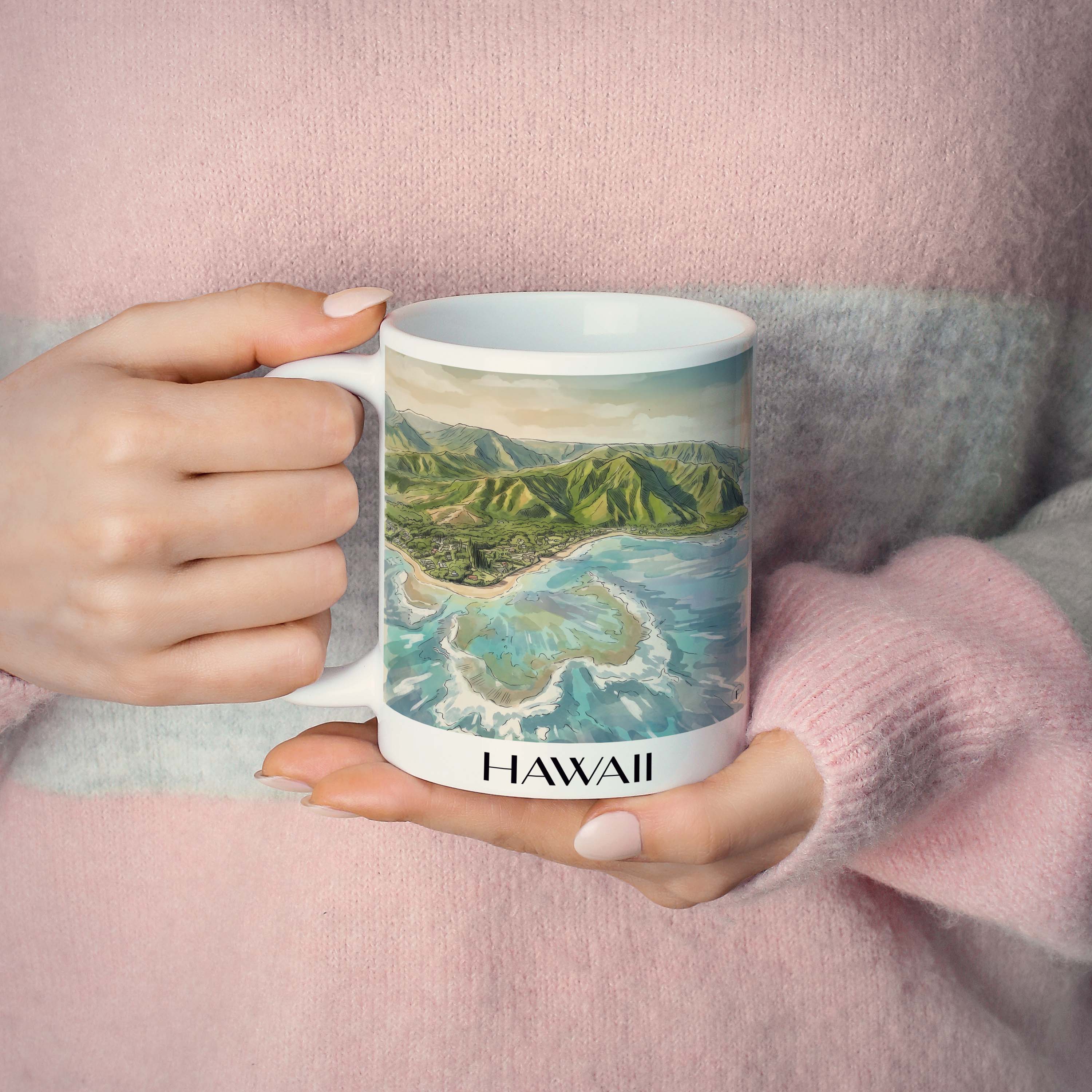 hawaii-vereinigte-staaten-kaffeebecher-aquarell