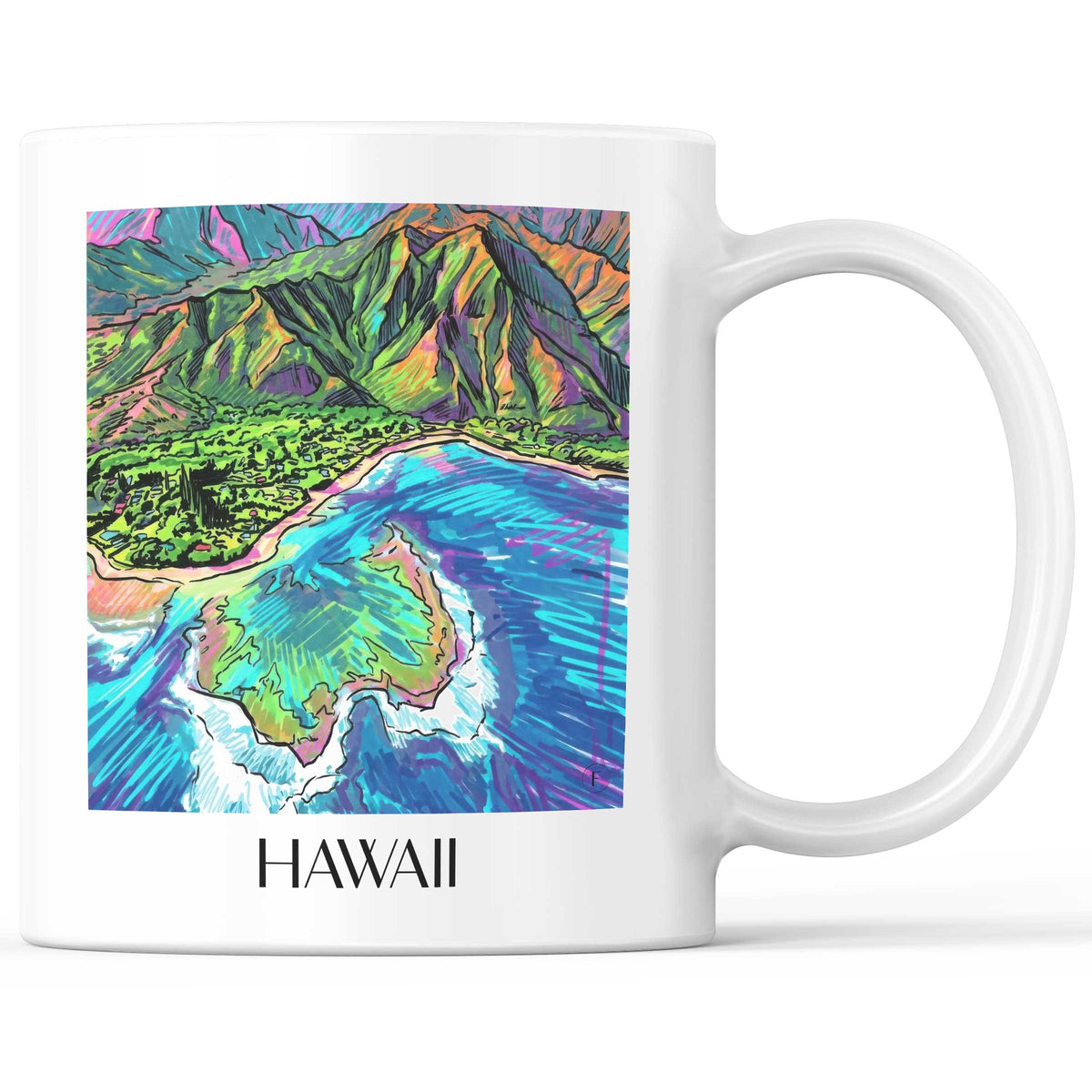Hawaii - Vereinigte Staaten Becher - Kaffeetasse im Tag Graffiti Stil - favplace