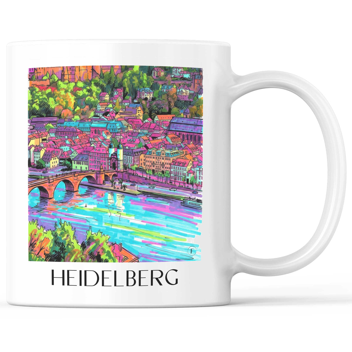 Heidelberg Kaffeebecher - Baden-Württemberg - Deutschland Becher - Kaffeetasse im Tag Graffiti Stil - favplace