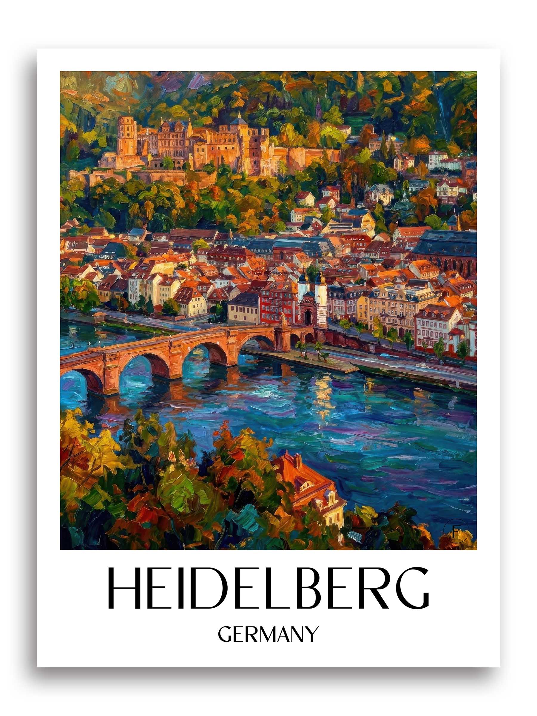 Heidelberg Poster - Baden-Württemberg - Deutschland Kunstdruck - Ölgemälde von A4 bis A1 - favplace