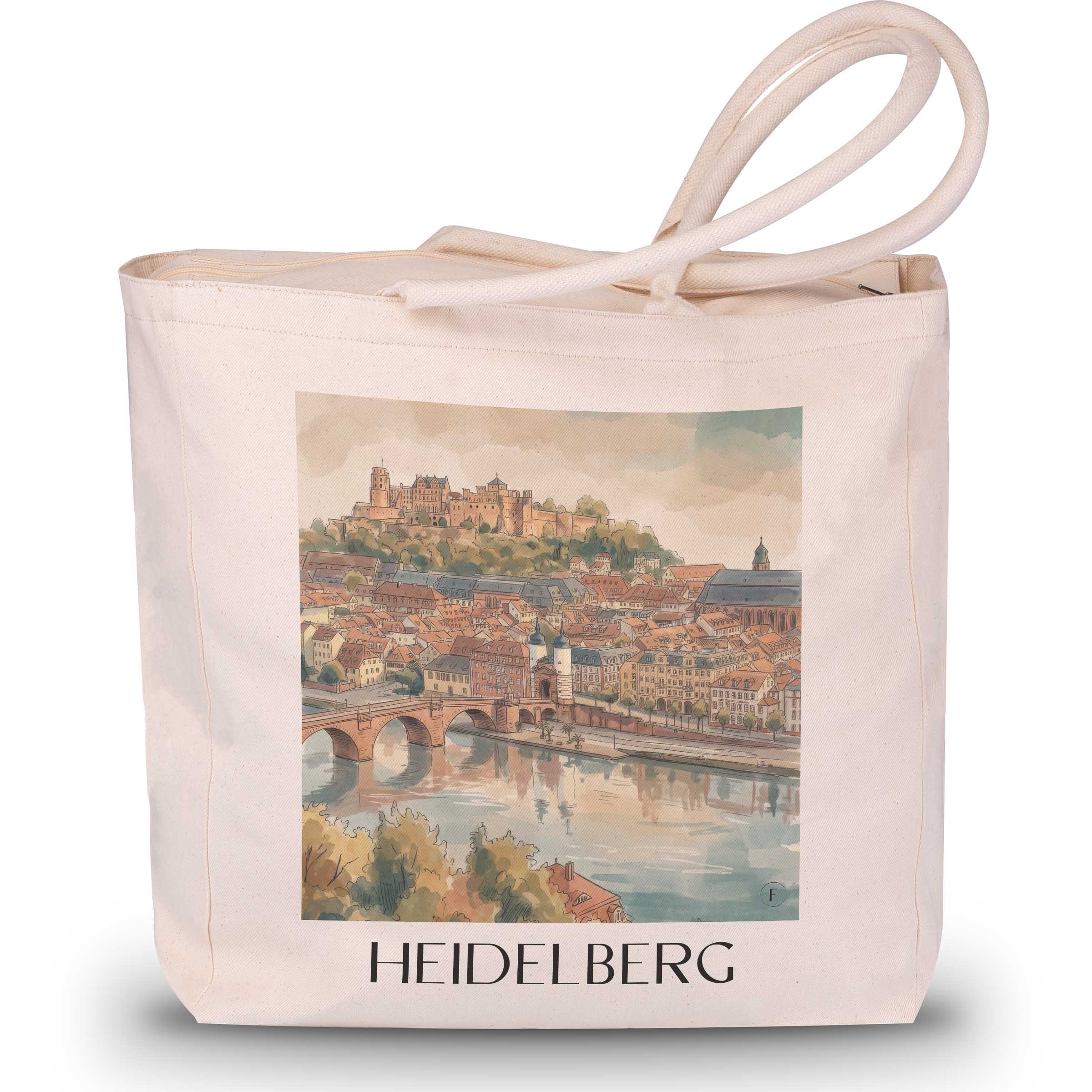 Heidelberg Shopping Tasche - Baden-Württemberg - Deutschland Tote Bag - Einkaufstasche im Aquarell Stil - favplace