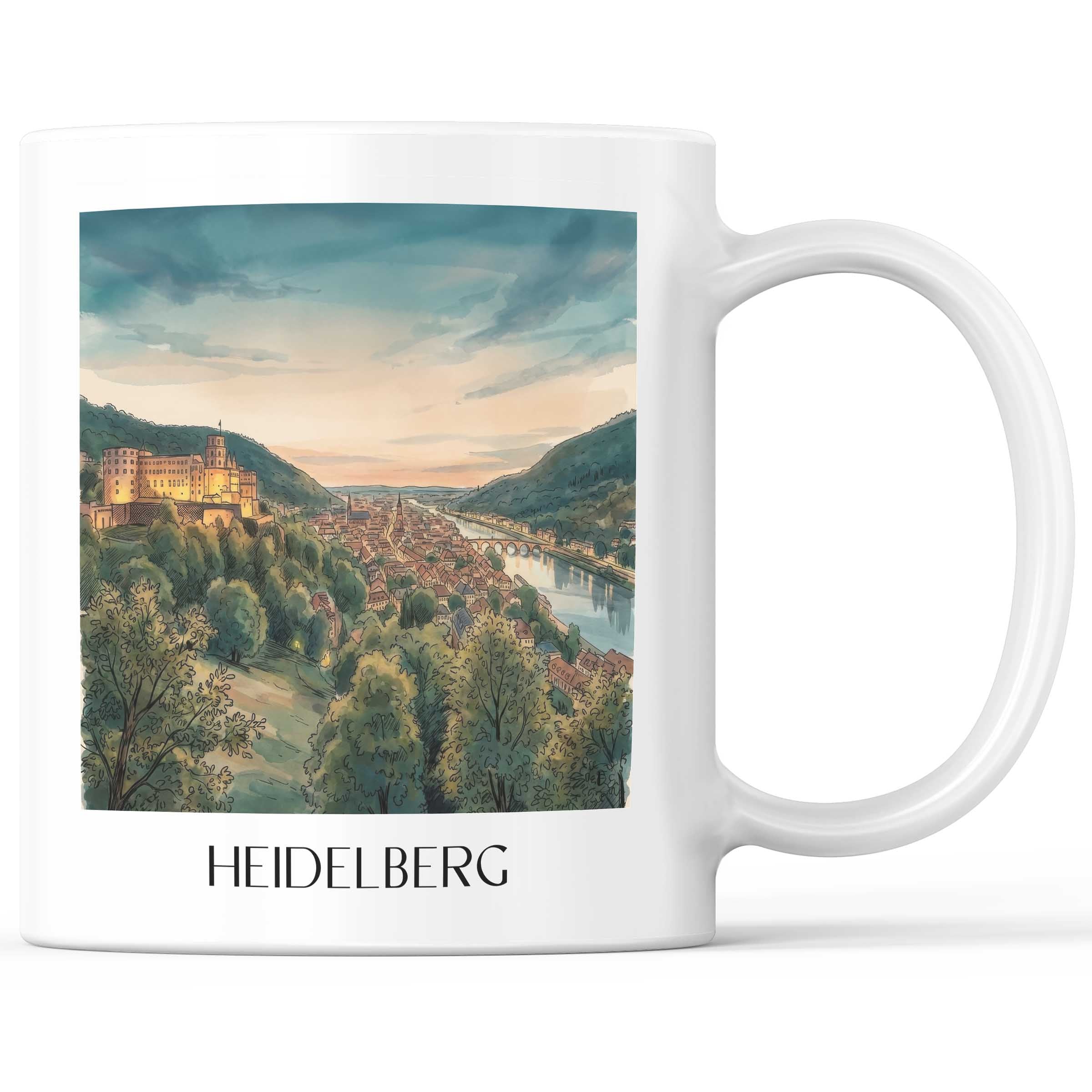 heidelberg-(bei-nacht)-baden-württemberg-deutschland-kaffeebecher-aquarell