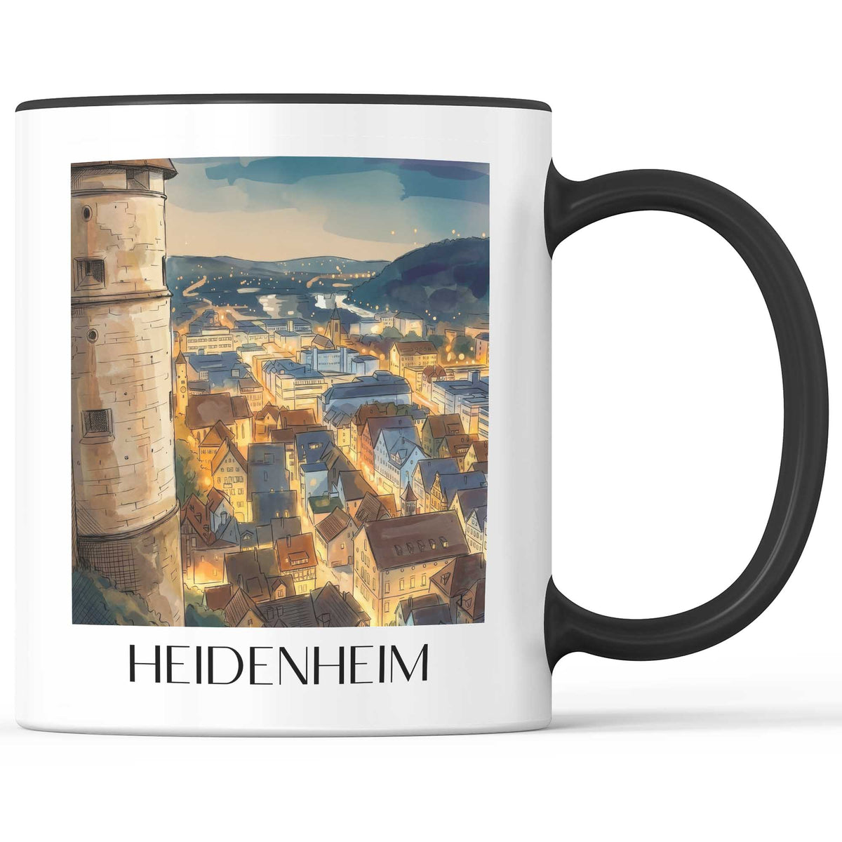 Heidenheim Kaffeebecher - Schwäbische Alb - Deutschland Becher - Kaffeetasse im Aquarell Stil - favplace