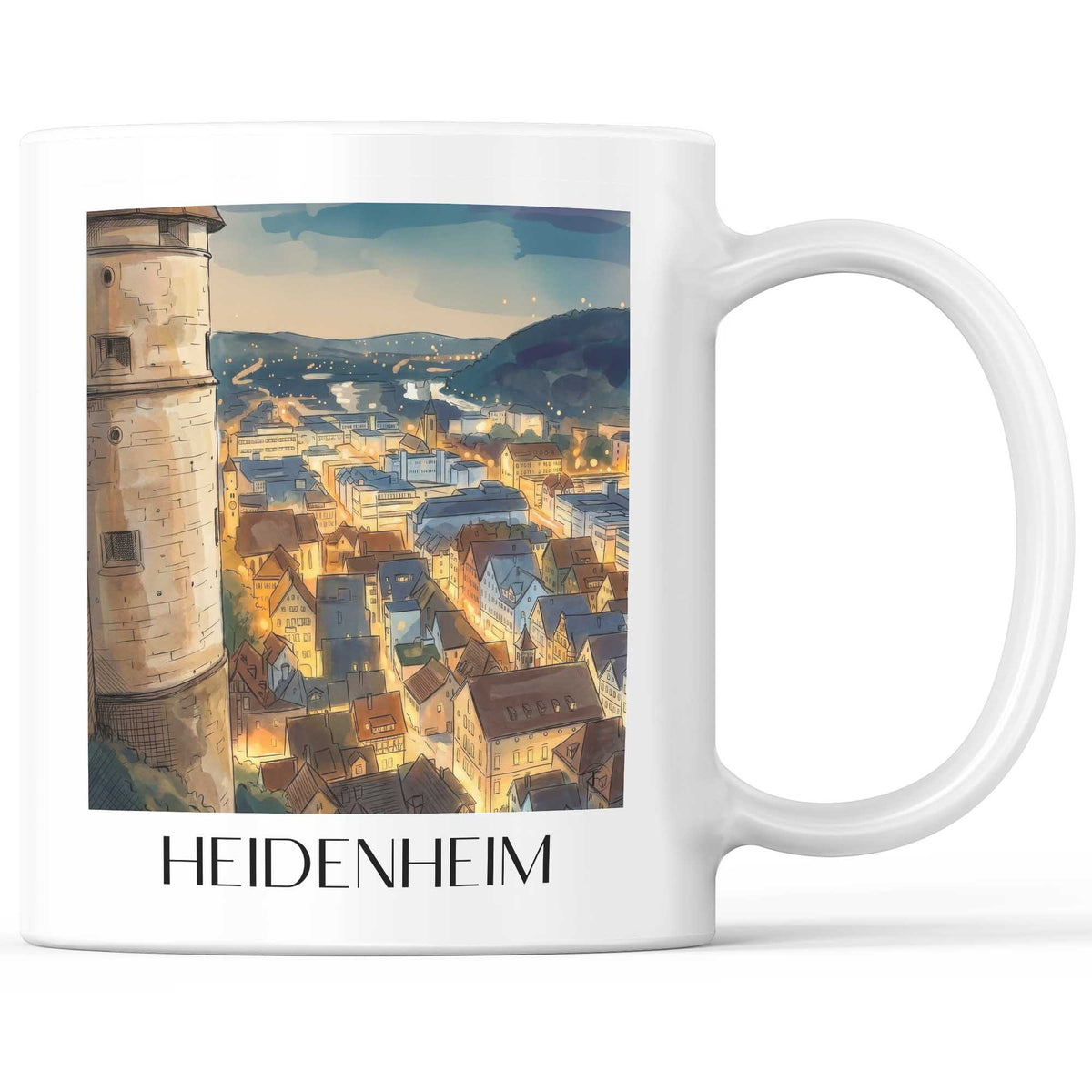Heidenheim Kaffeebecher - Schwäbische Alb - Deutschland Becher - Kaffeetasse im Aquarell Stil - favplace