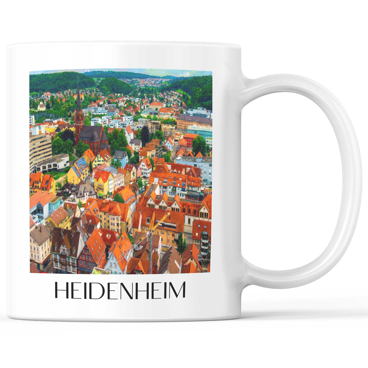 Heidenheim Kaffeebecher - Schwäbische Alb - Deutschland Becher - Kaffeetasse im Ölgemälde Stil