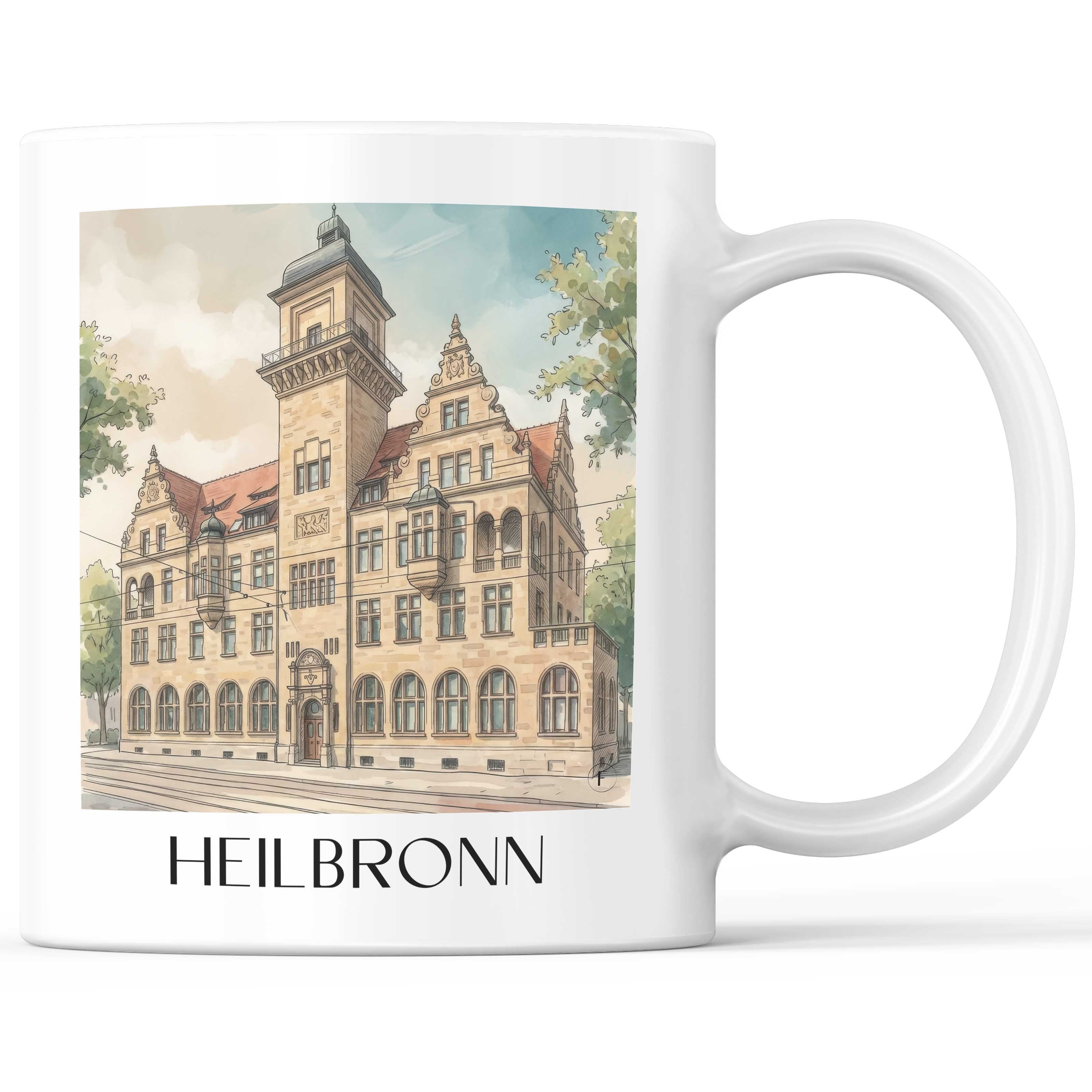 Heilbronn - Deutschland Becher - Kaffeetasse im Aquarell Stil - favplace