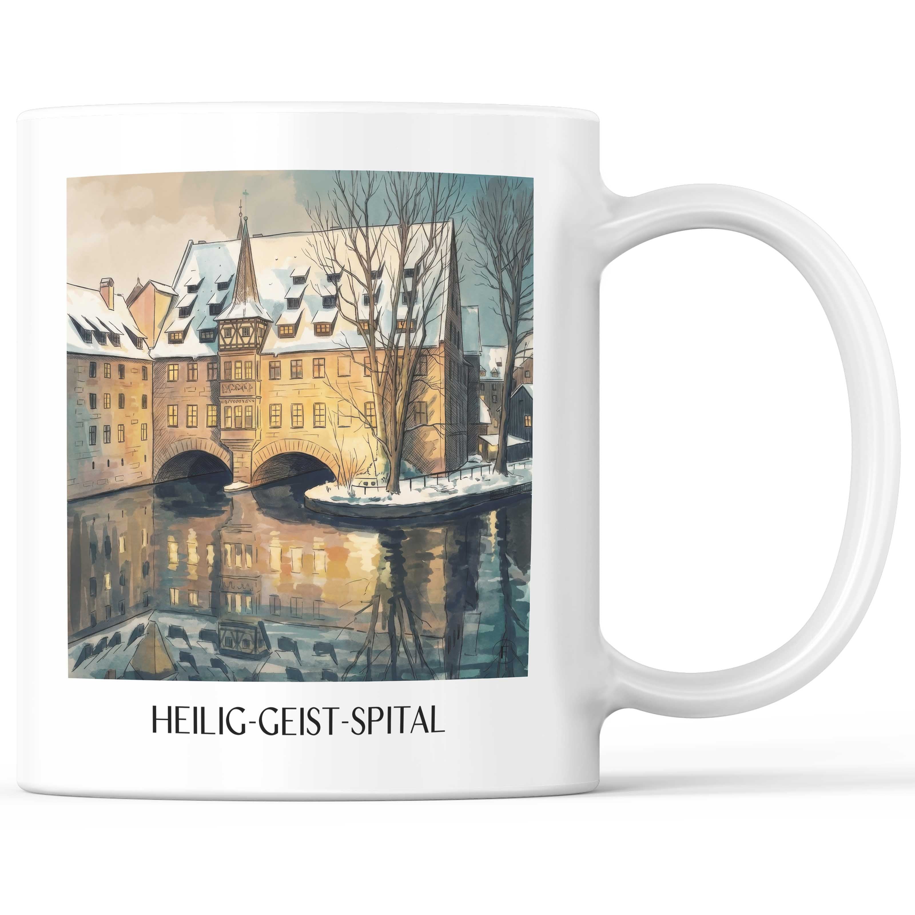 Heilig-Geist-Spital Kaffeebecher - Nürnberg - Deutschland Becher - Kaffeetasse im Aquarell Stil - favplace