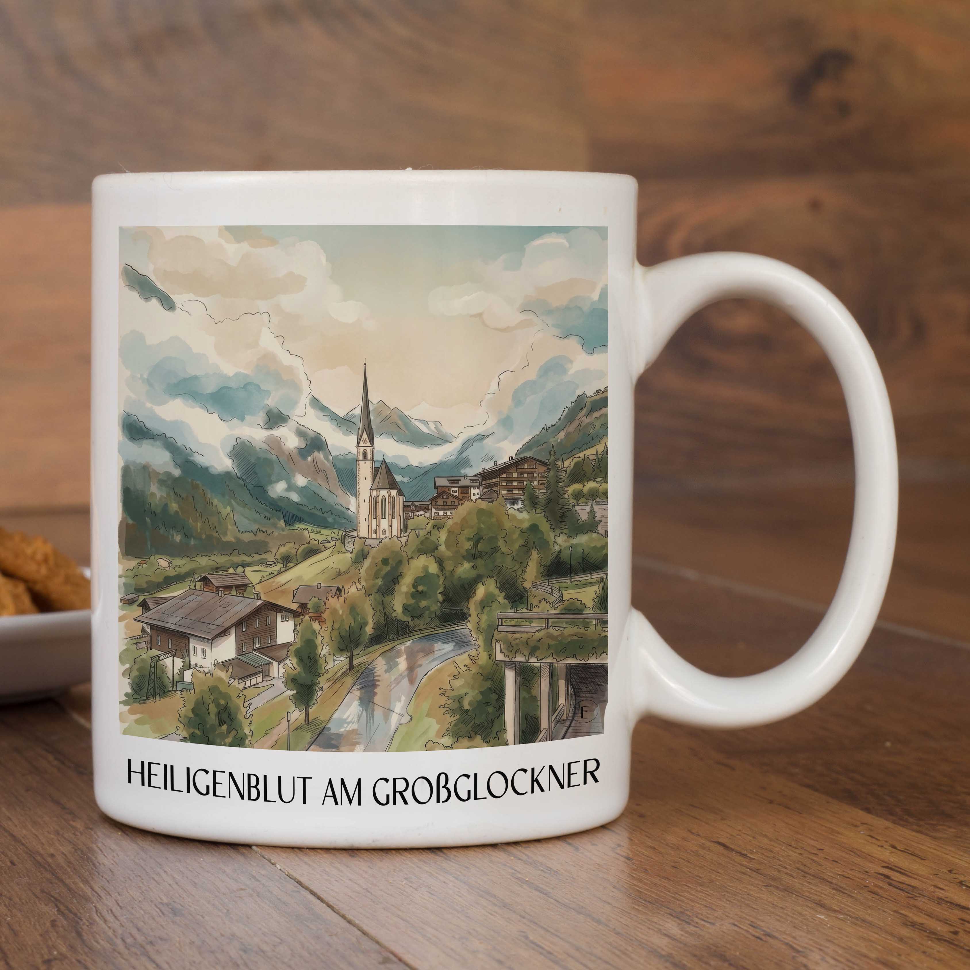 heiligenblut-am-großglockner-kärnten-österreich-kaffeebecher-aquarell
