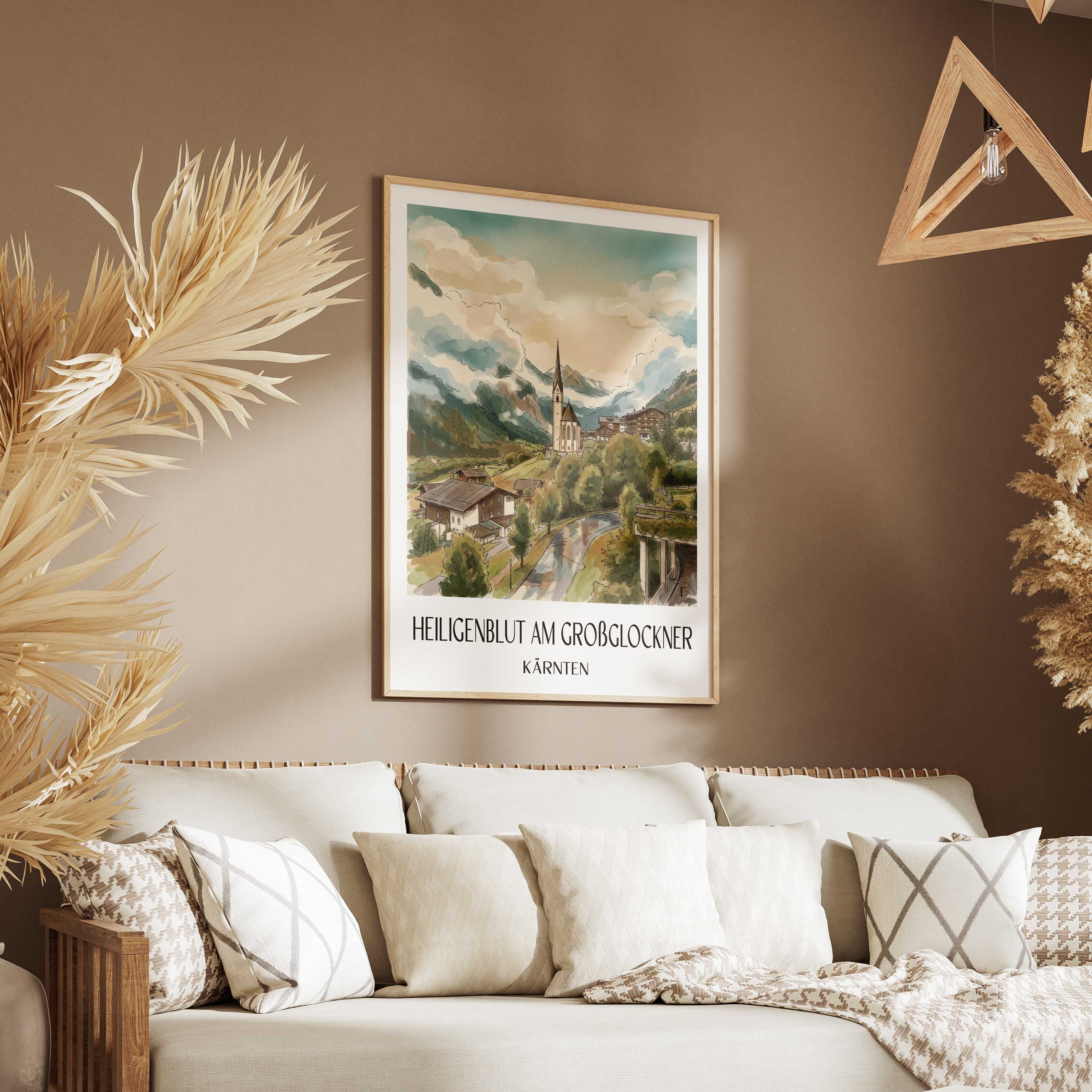 heiligenblut-am-großglockner-kärnten-österreich-poster-aquarell