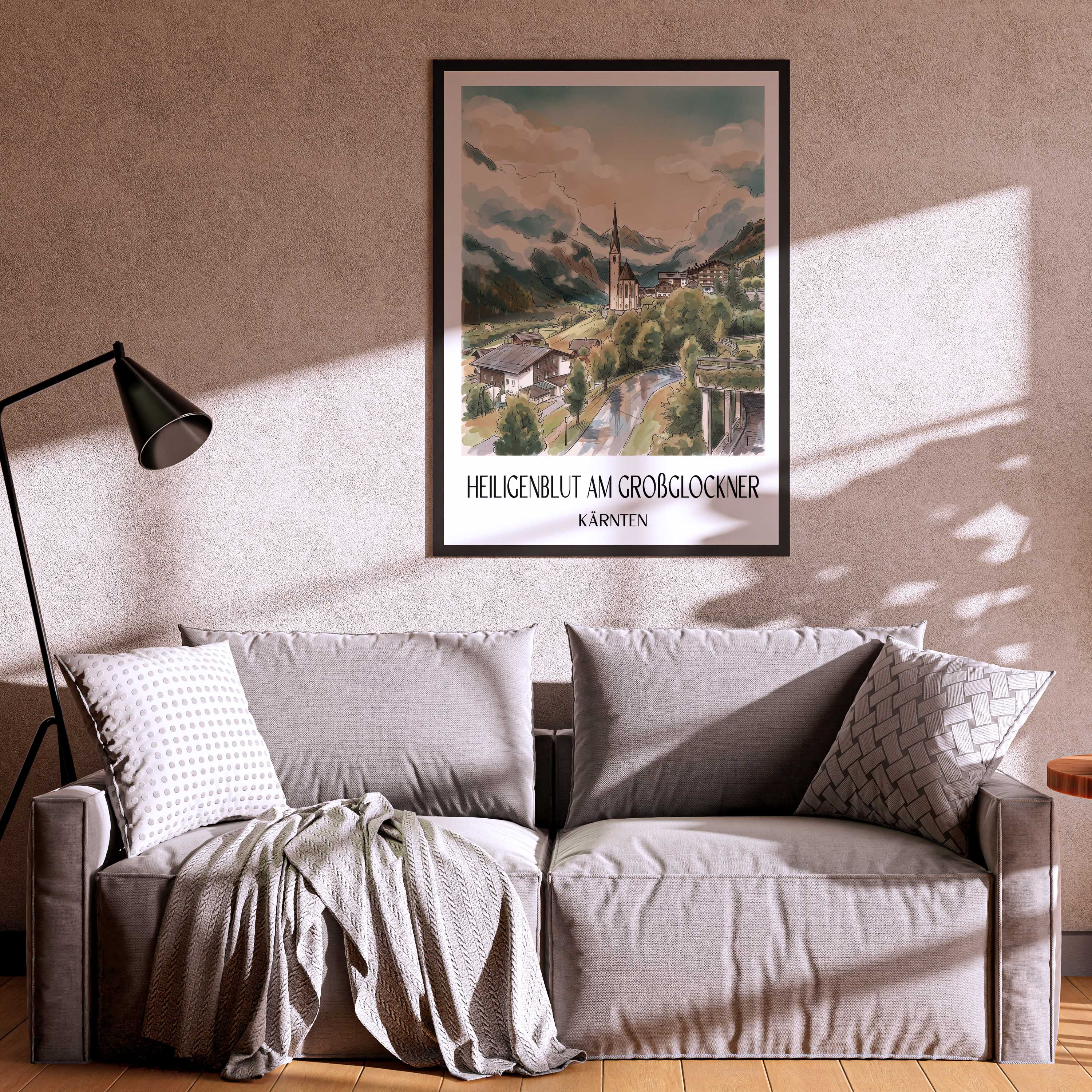 heiligenblut-am-großglockner-kärnten-österreich-poster-aquarell
