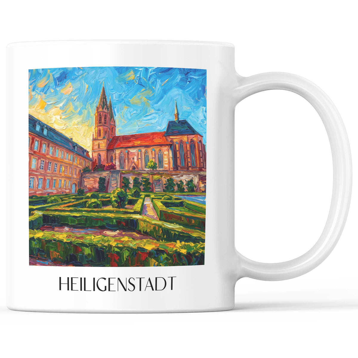 Heiligenstadt Kaffeebecher - Thüringen - Deutschland Becher - Kaffeetasse im Ölgemälde Stil