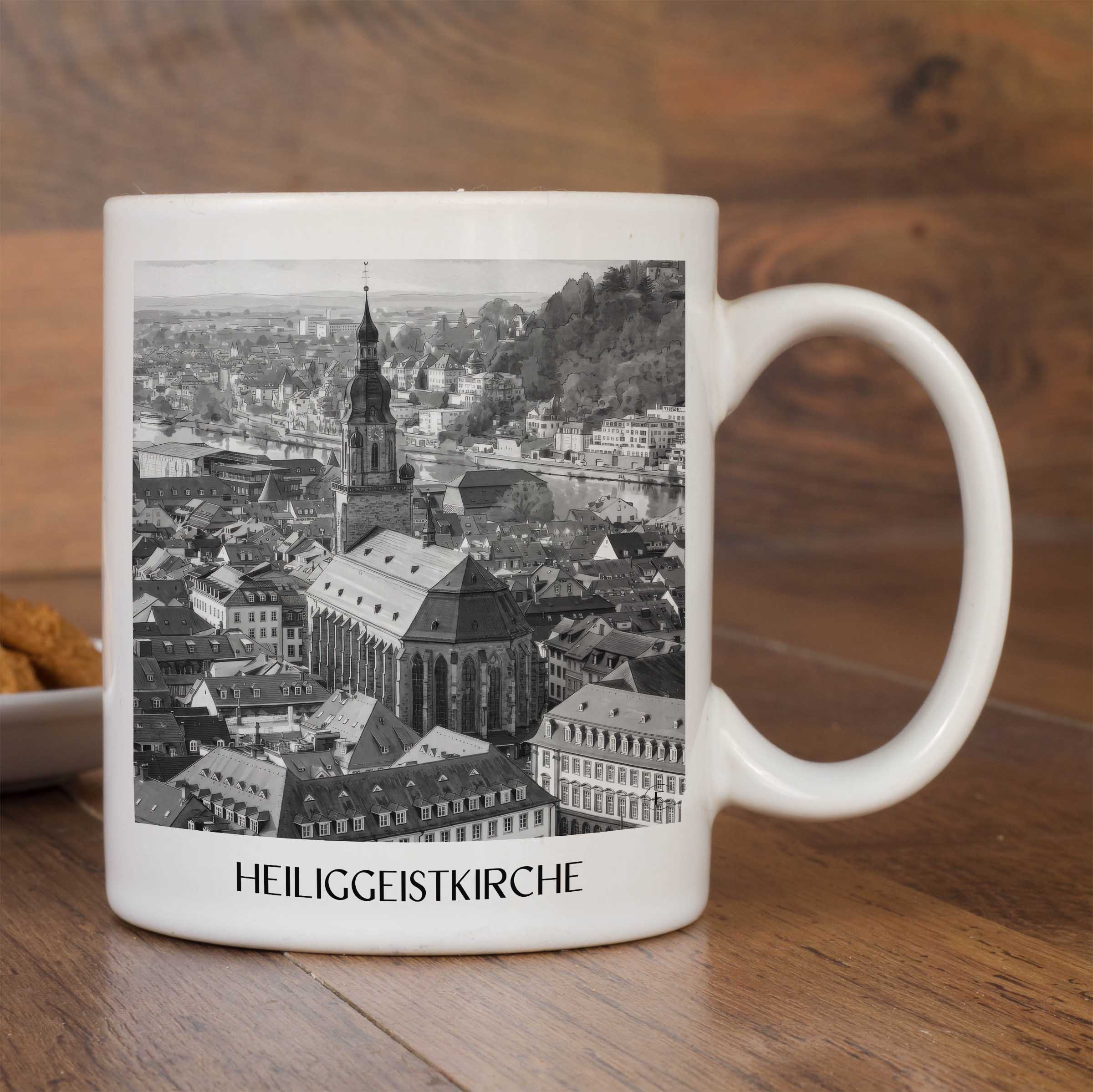 heiliggeistkirche-heidelberg-deutschland-kaffeebecher-aquarell-schwarz-weiss