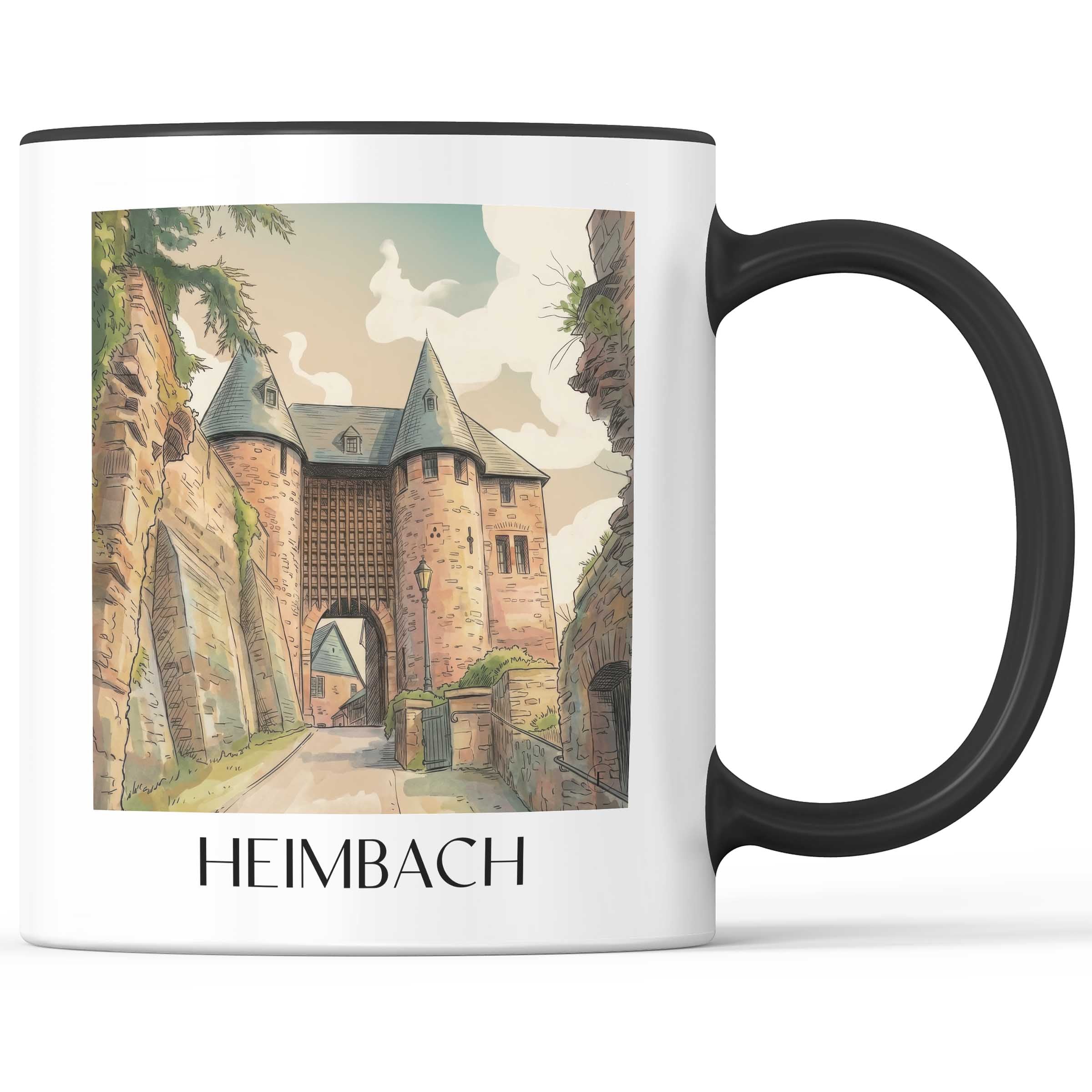 Heimbach Kaffeebecher - Eifel - Deutschland Becher - Kaffeetasse im Aquarell Stil - favplace