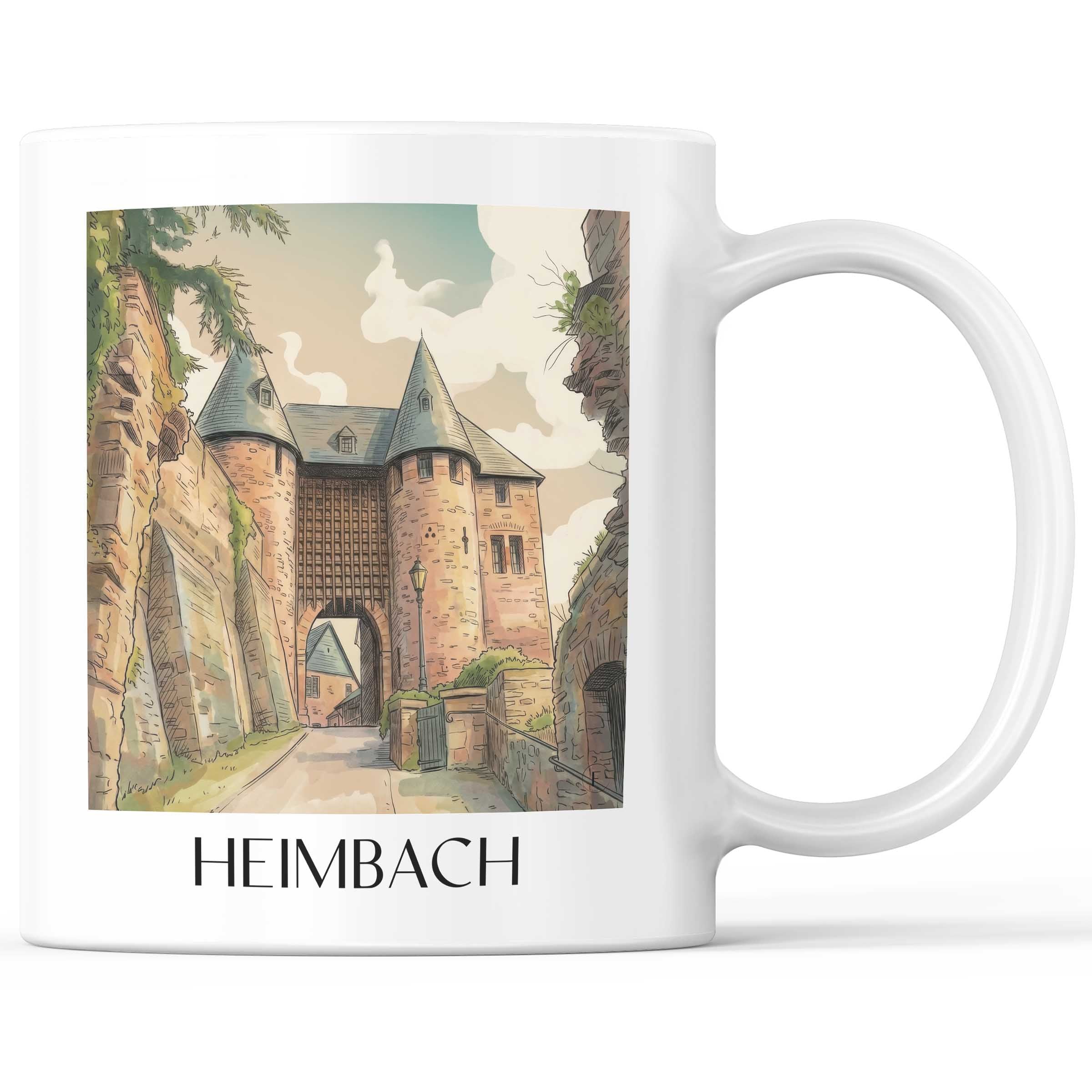 Heimbach Kaffeebecher - Eifel - Deutschland Becher - Kaffeetasse im Aquarell Stil - favplace