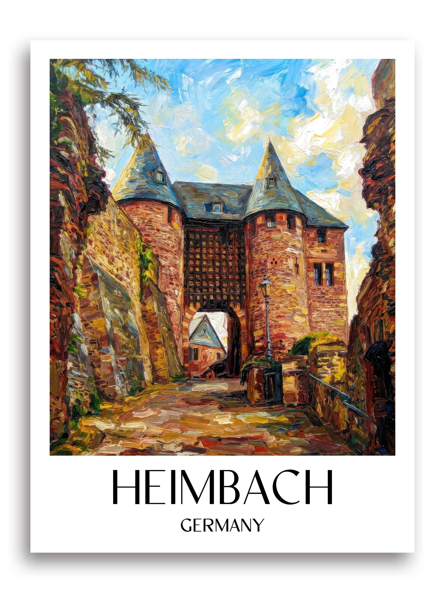 Heimbach Poster - Eifel - Deutschland Kunstdruck - Ölgemälde von A4 bis A1 - favplace