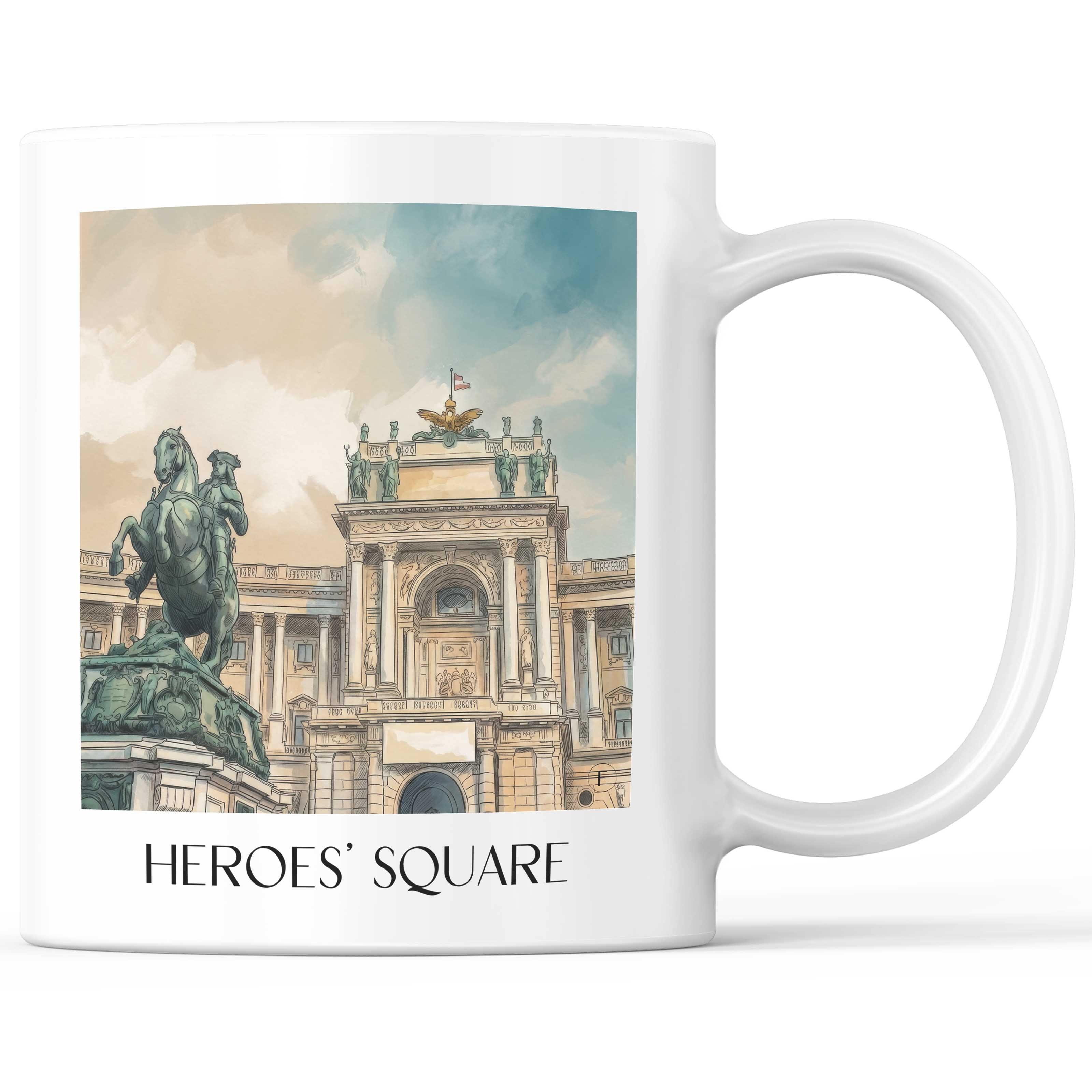 Heldenplatz Kaffeebecher - Wien - Österreich Becher - Kaffeetasse im Aquarell Stil - favplace
