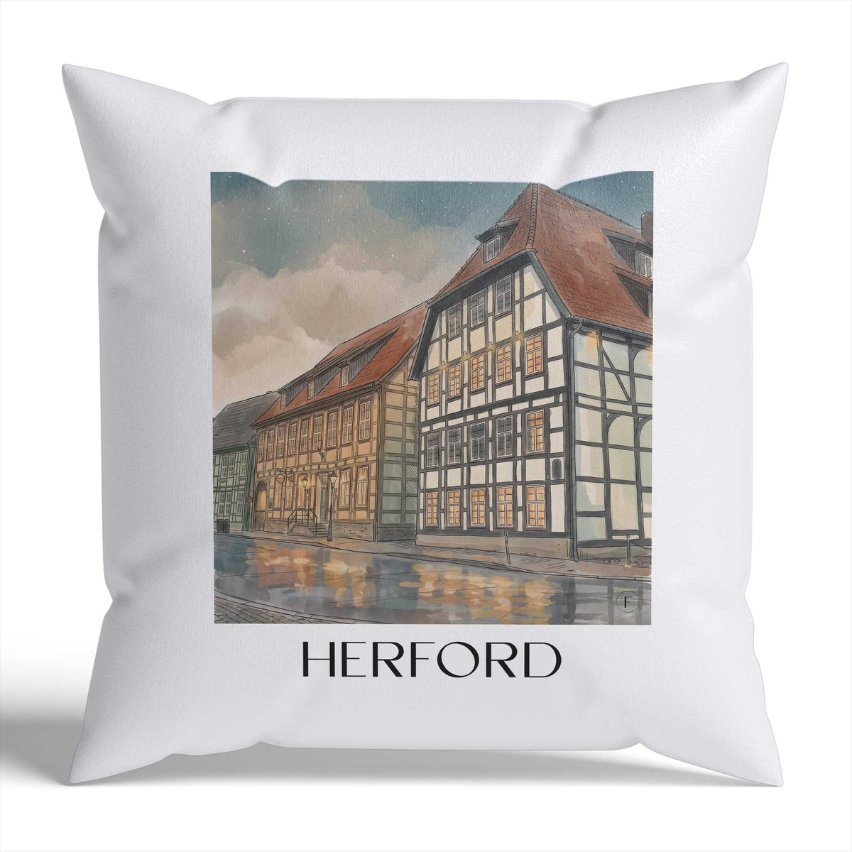 Herford Kissenhülle - Zierkissen Bezug - Ostwestfalen - Deutschland Kissen bzw. Kissenbezug im Aquarell Stil - favplace