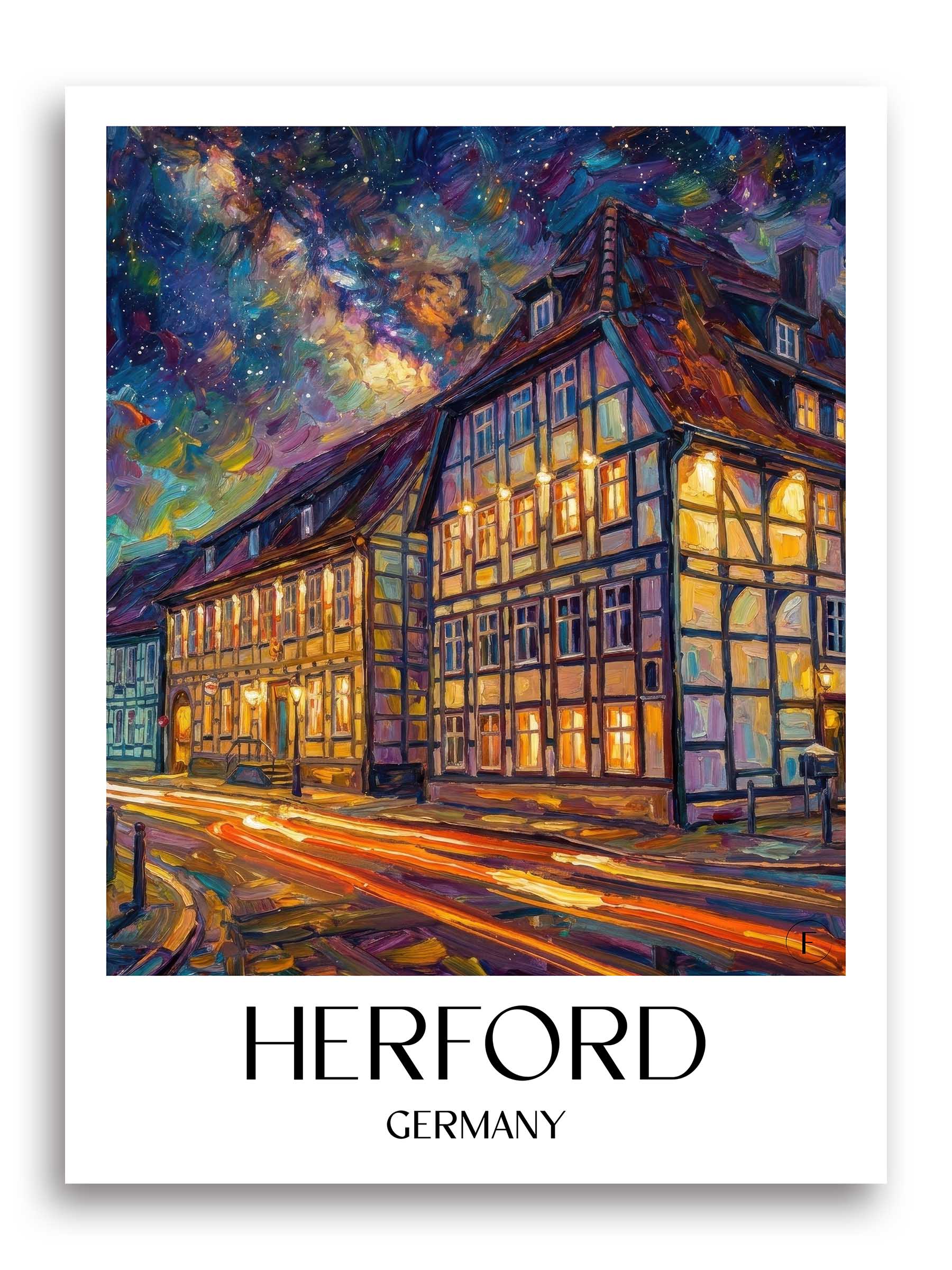Herford Poster - Ostwestfalen - Deutschland Kunstdruck - Ölgemälde von A4 bis A1 - favplace