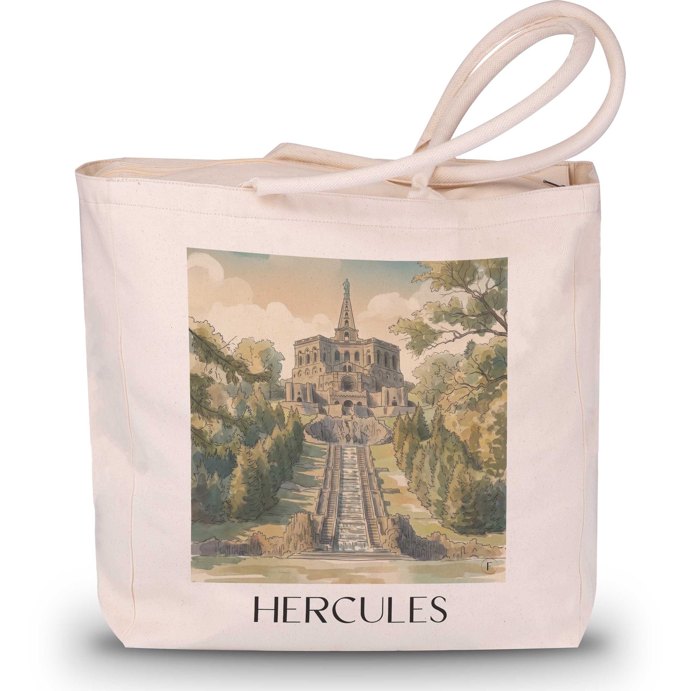Herkules Shopping Tasche - Kassel - Deutschland Tote Bag - Einkaufstasche im Aquarell Stil - favplace