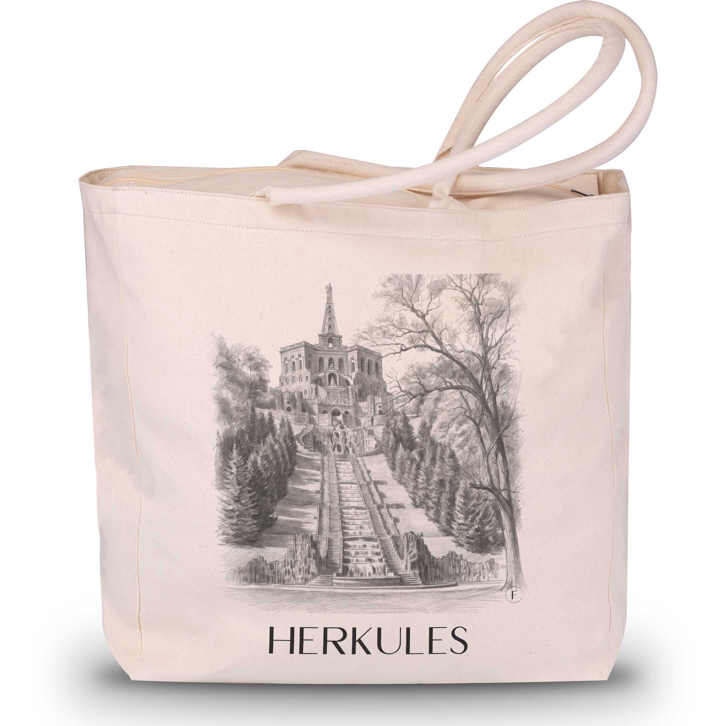 herkules-kassel-deutschland-einkaufstasche-bleistift-zeichnung-drawing