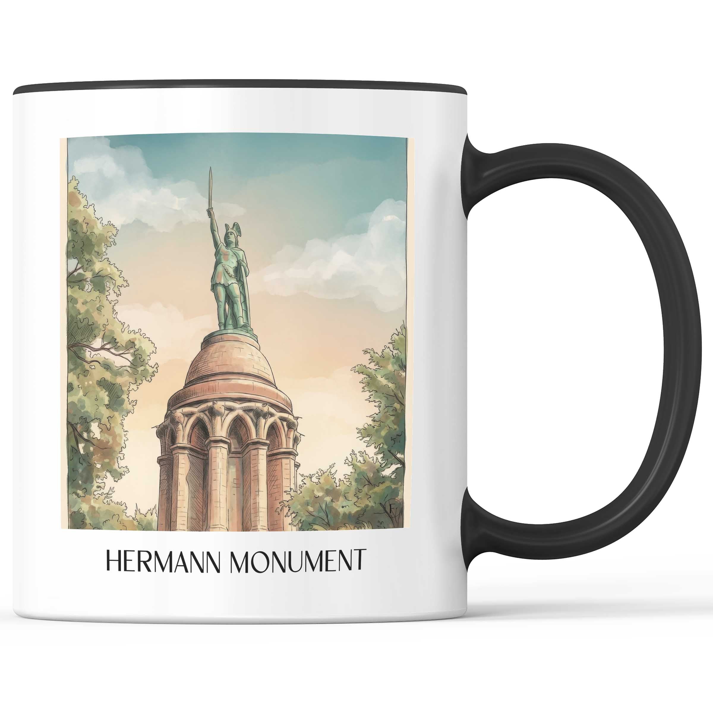Hermannsdenkmal Kaffeebecher - Detmold - Deutschland Becher - Kaffeetasse im Aquarell Stil - favplace
